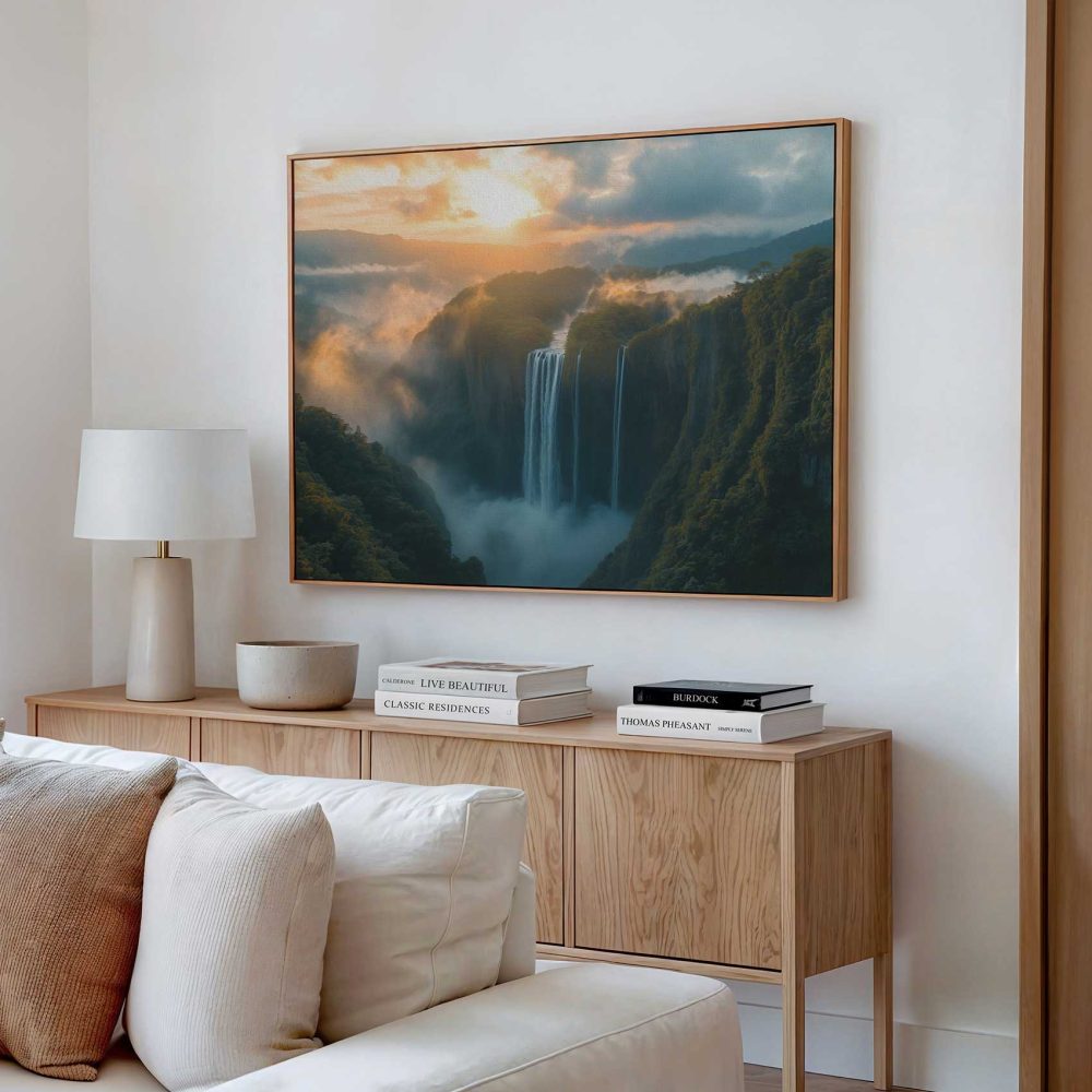 Alternative view of Adembenemende waterval in natuur