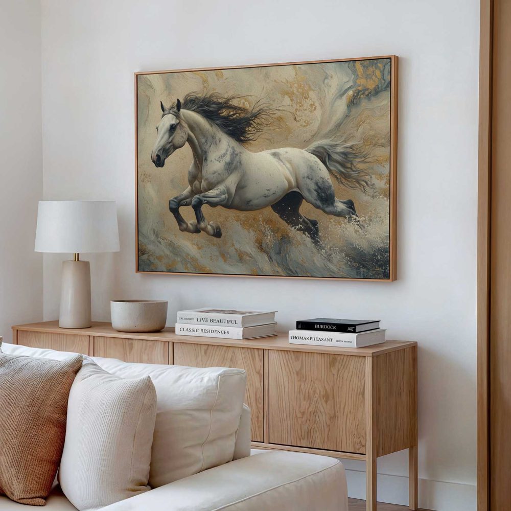 Alternative view of Abstract galopperend paard