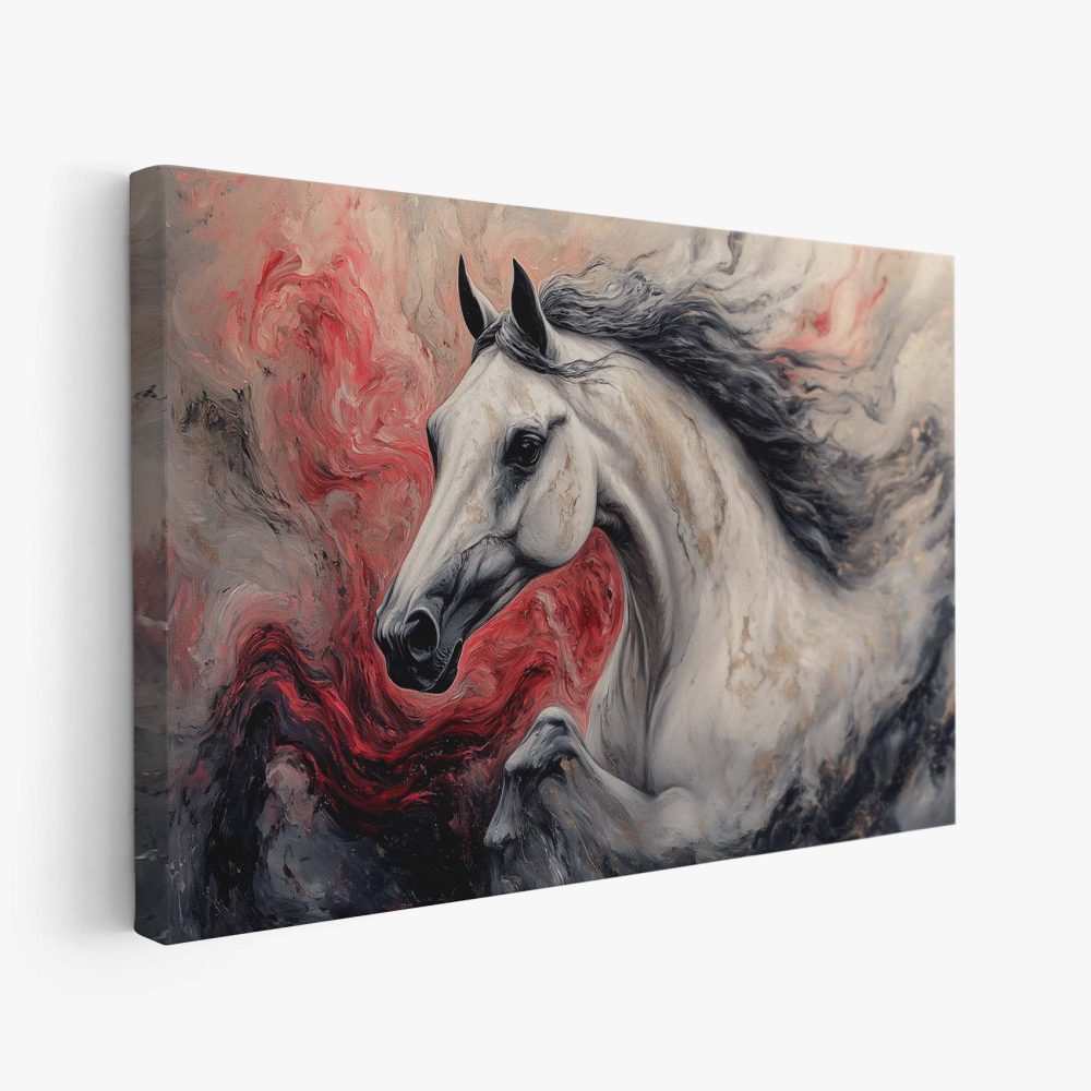 Abstracte Galopperende Witte Paard