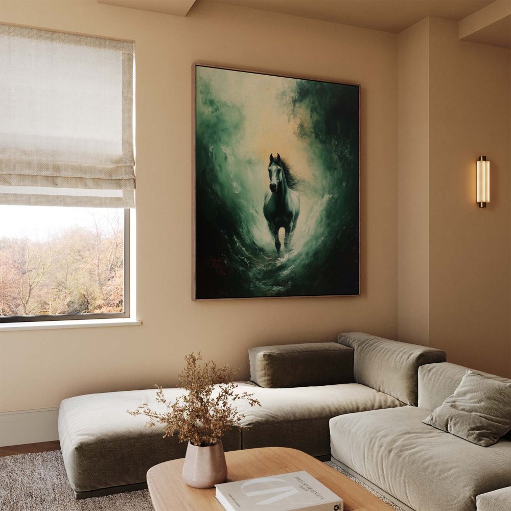 Alternative view of Galopperend Paard in Golf