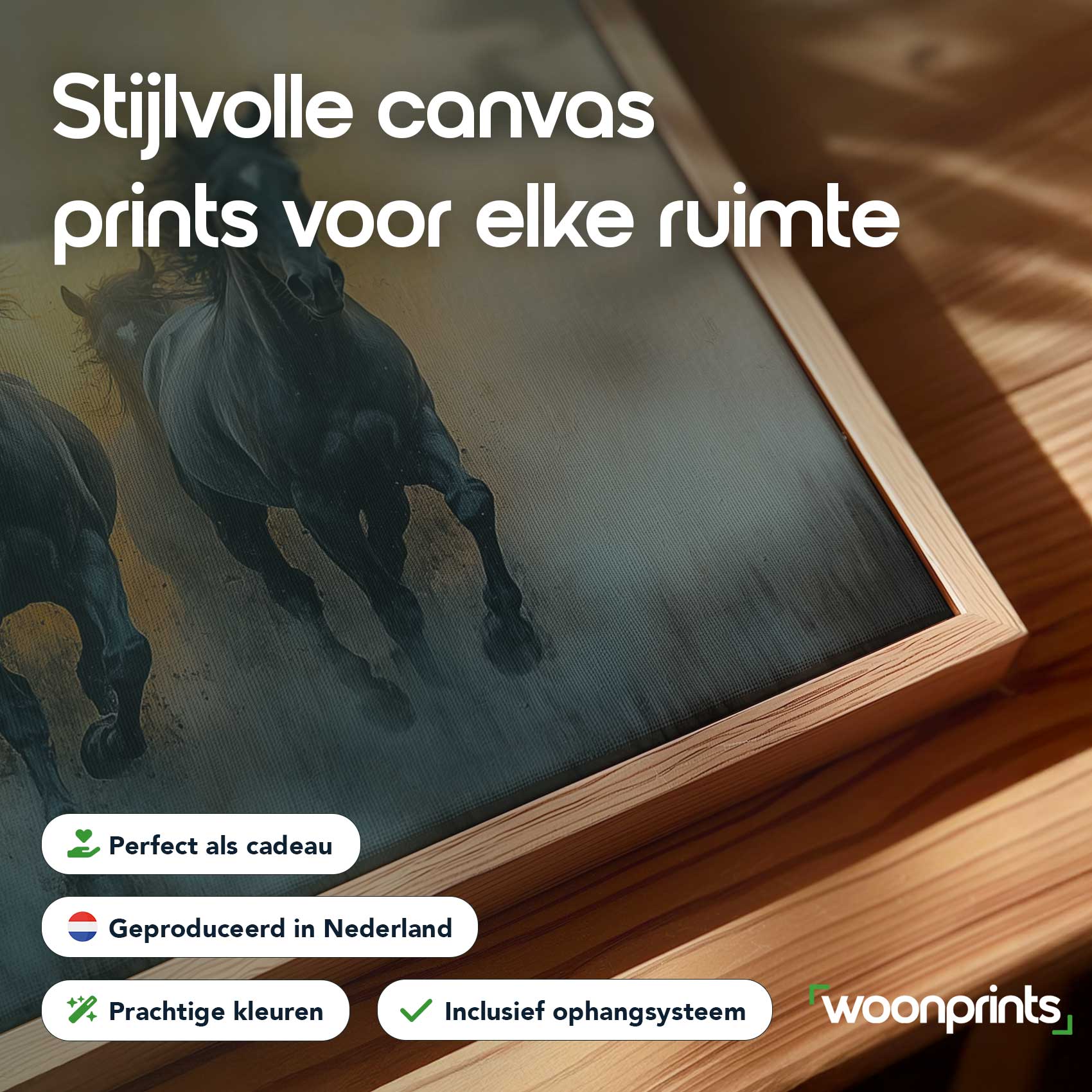 Zwarte paarden in volle galop - Afbeelding 4