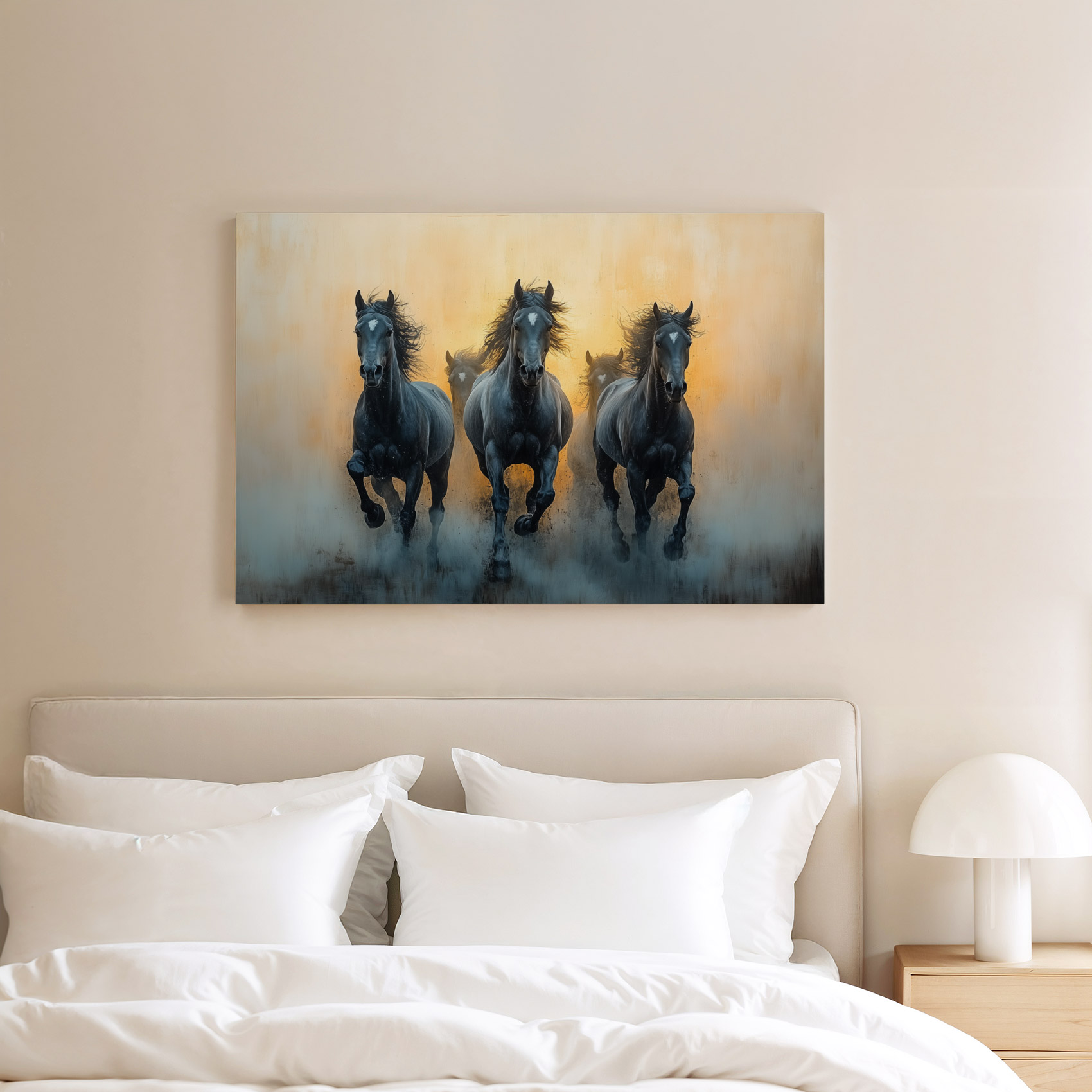 Zwarte paarden in volle galop - Afbeelding 8