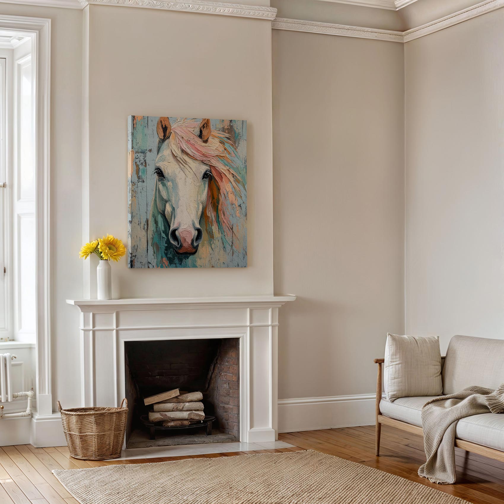 Impressionistisch roze manen paard - Afbeelding 5