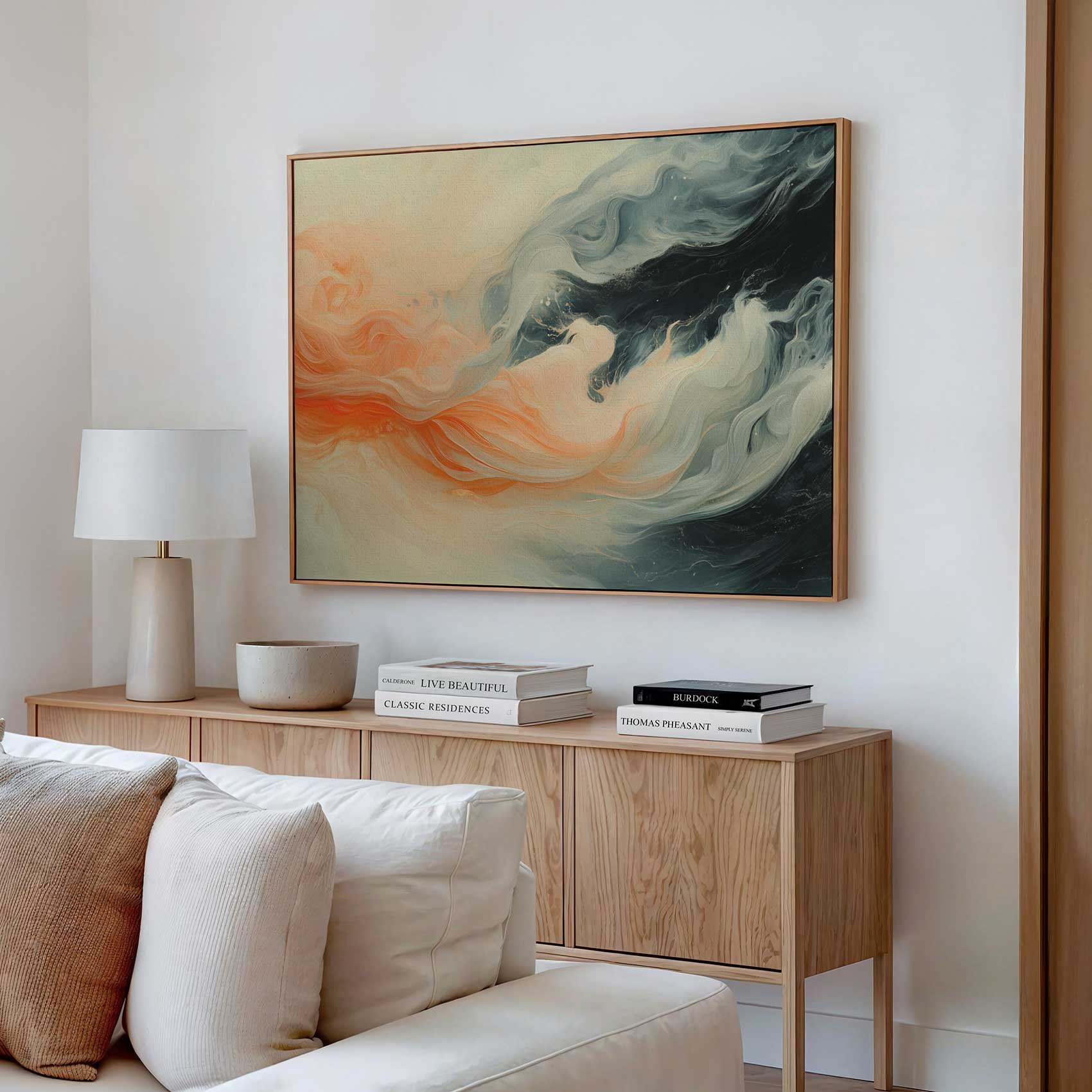 Levendige abstracte oranje kunst - Afbeelding 2