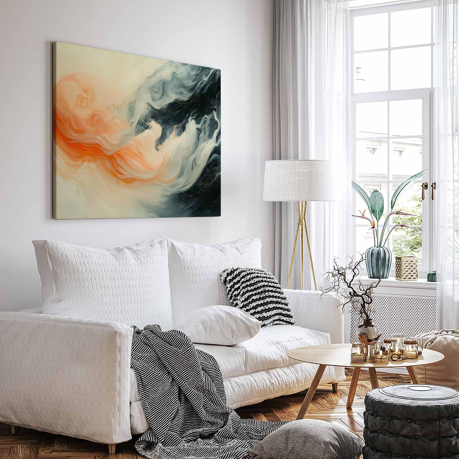 Levendige abstracte oranje kunst - Afbeelding 3