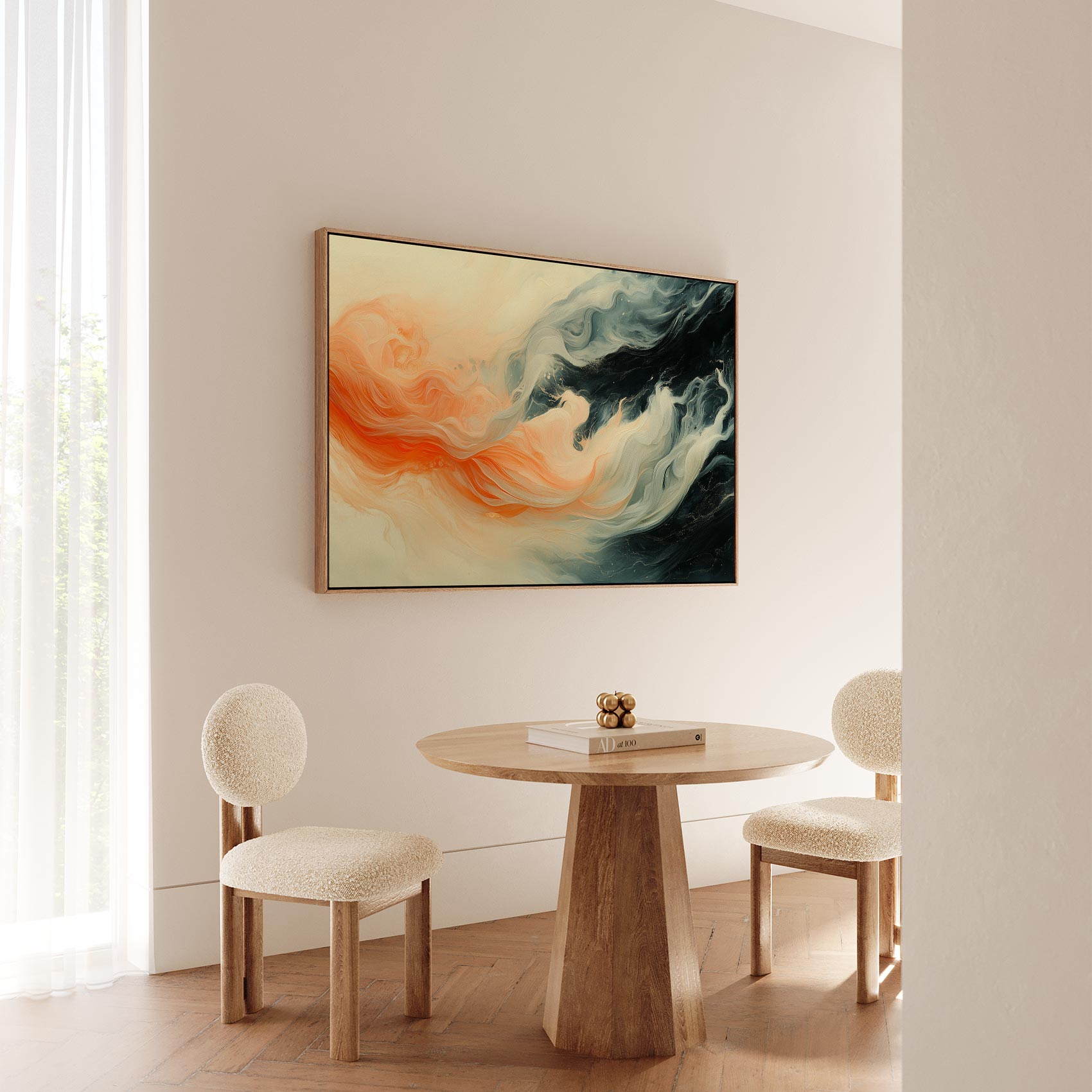 Levendige abstracte oranje kunst - Afbeelding 5