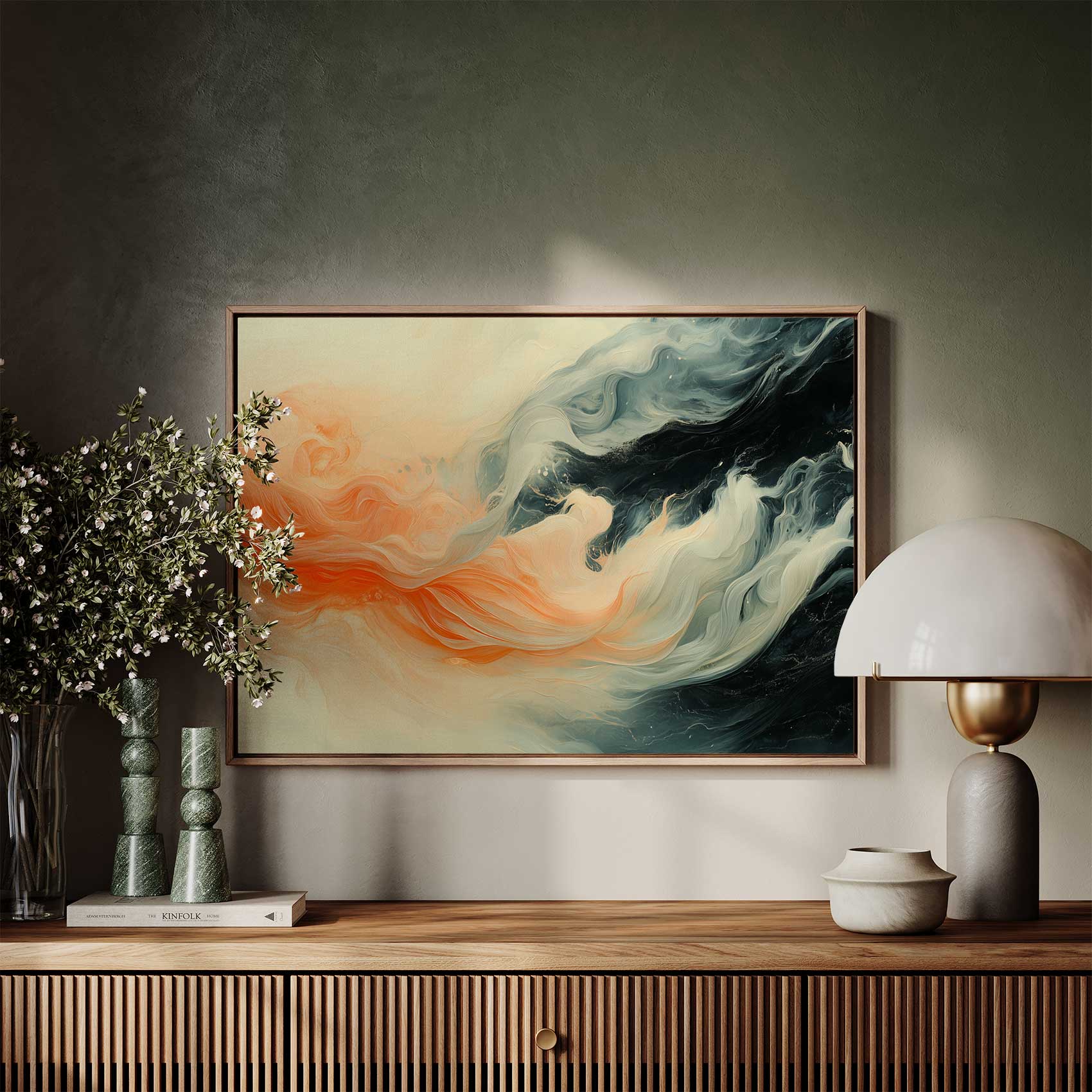 Levendige abstracte oranje kunst - Afbeelding 7
