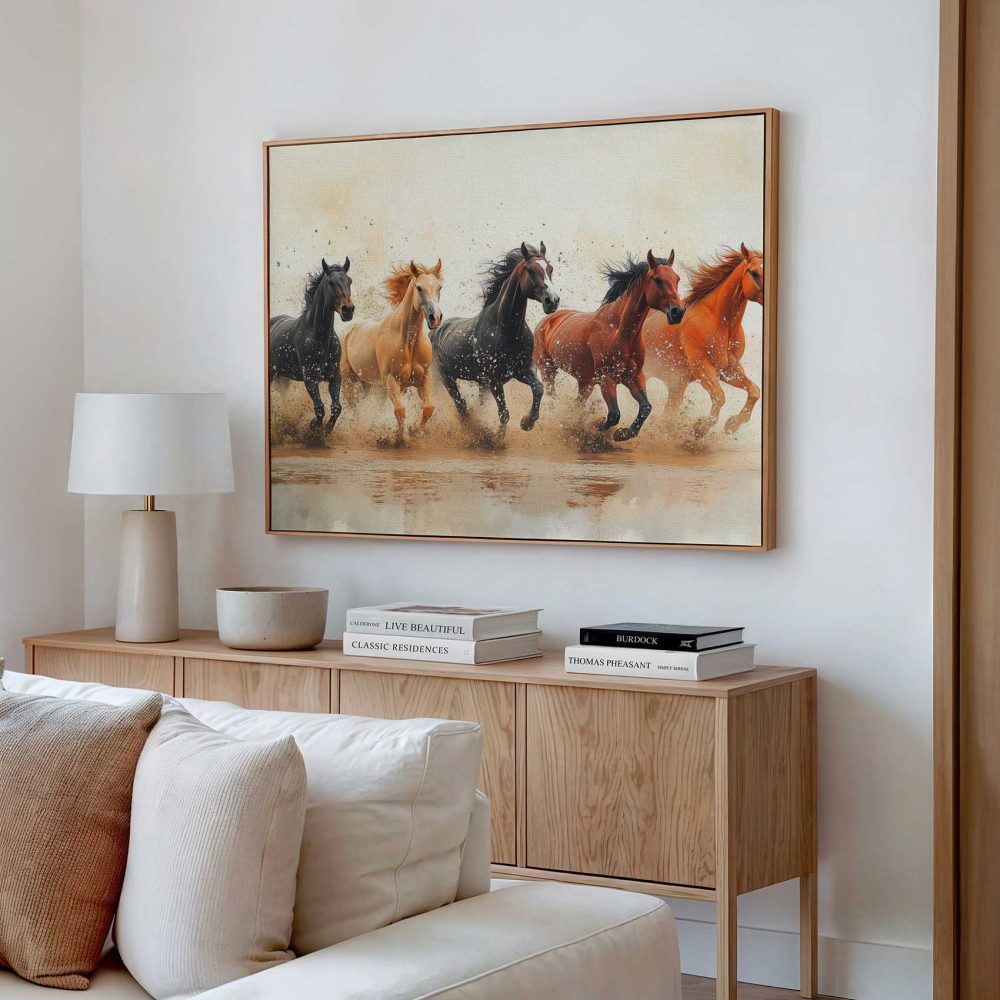 Alternative view of Vijf galopperende strandpaarden