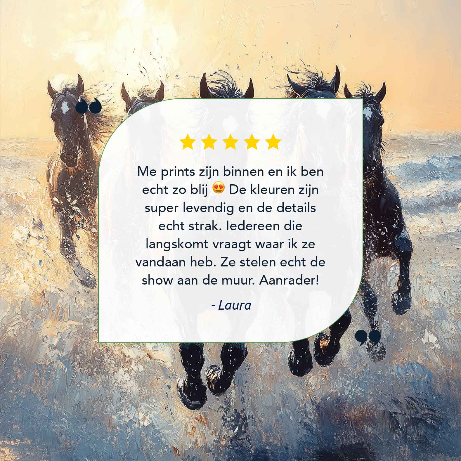 Vijf galopperende paarden in water - Afbeelding 9