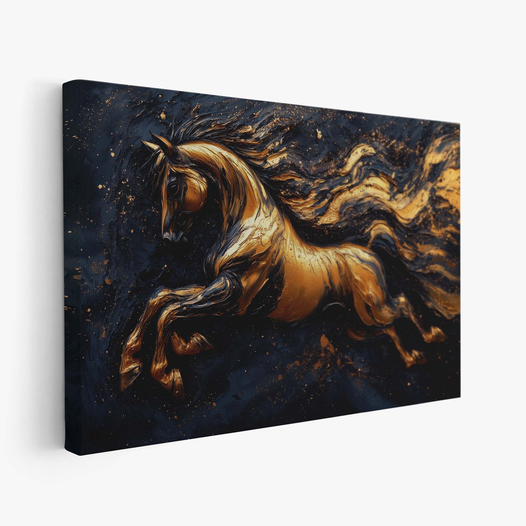 Gouden galopperende paardenkunst