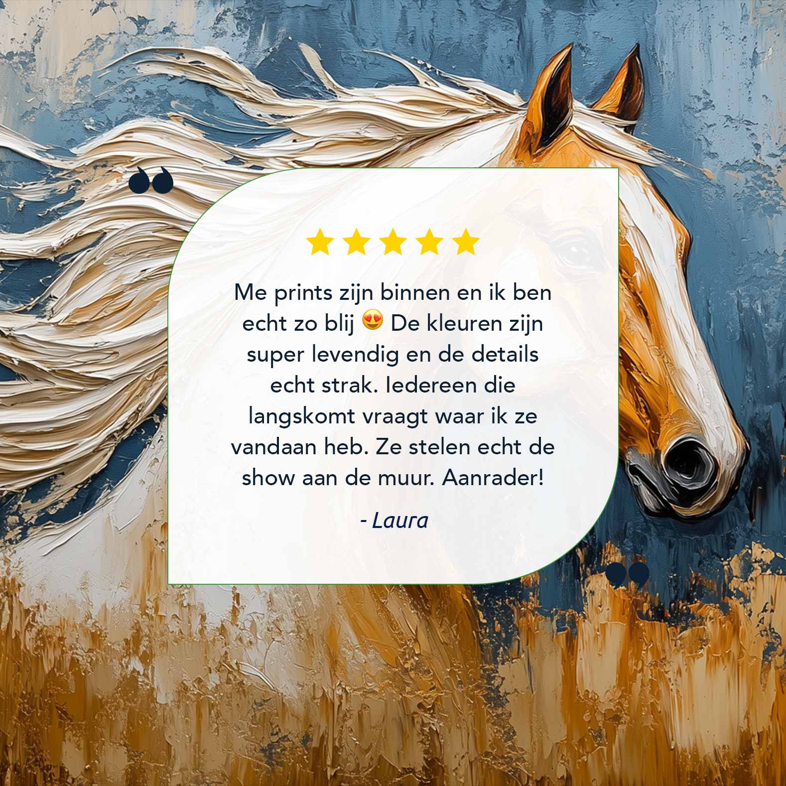 Dynamisch blauw paardportret - Afbeelding 9