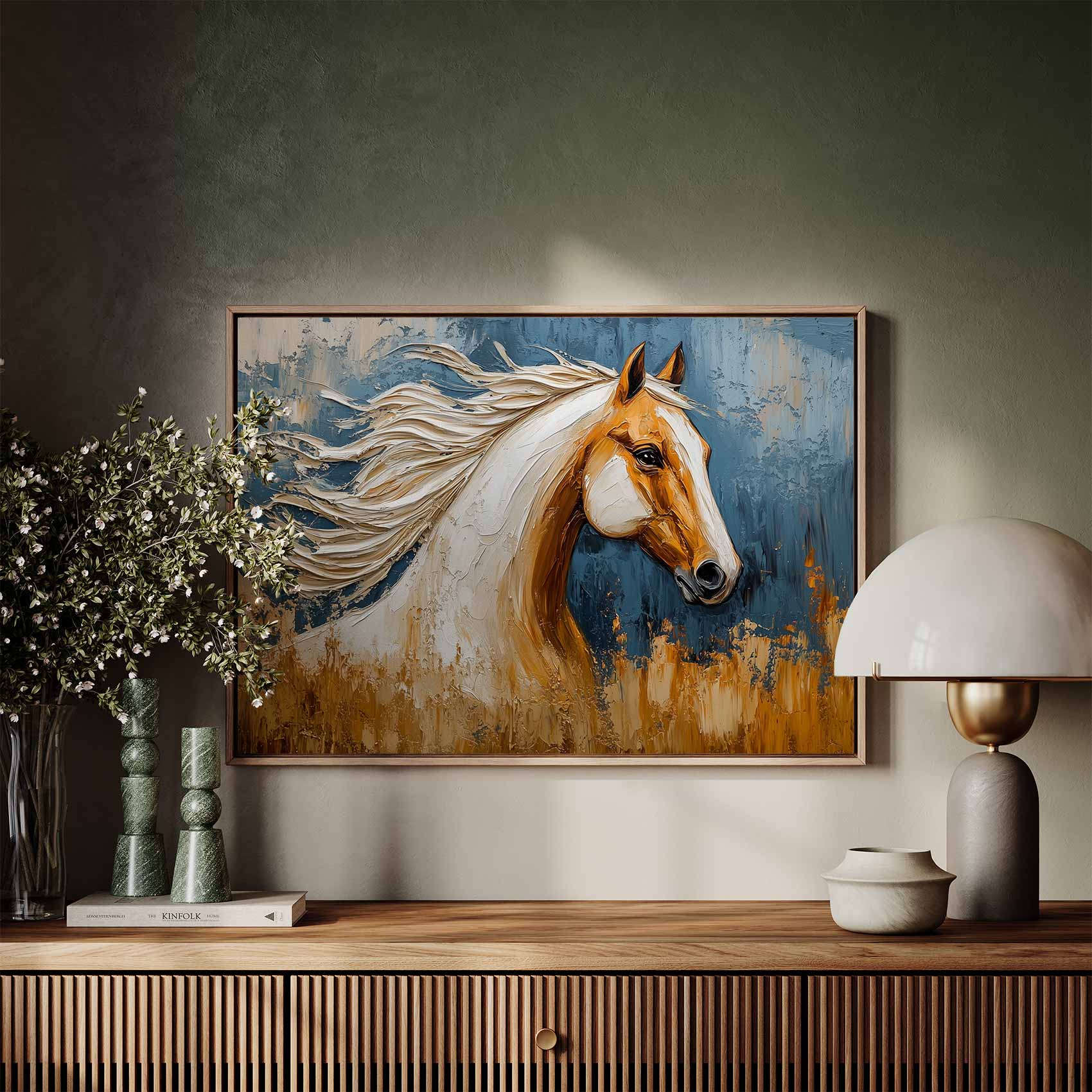 Dynamisch blauw paardportret - Afbeelding 7