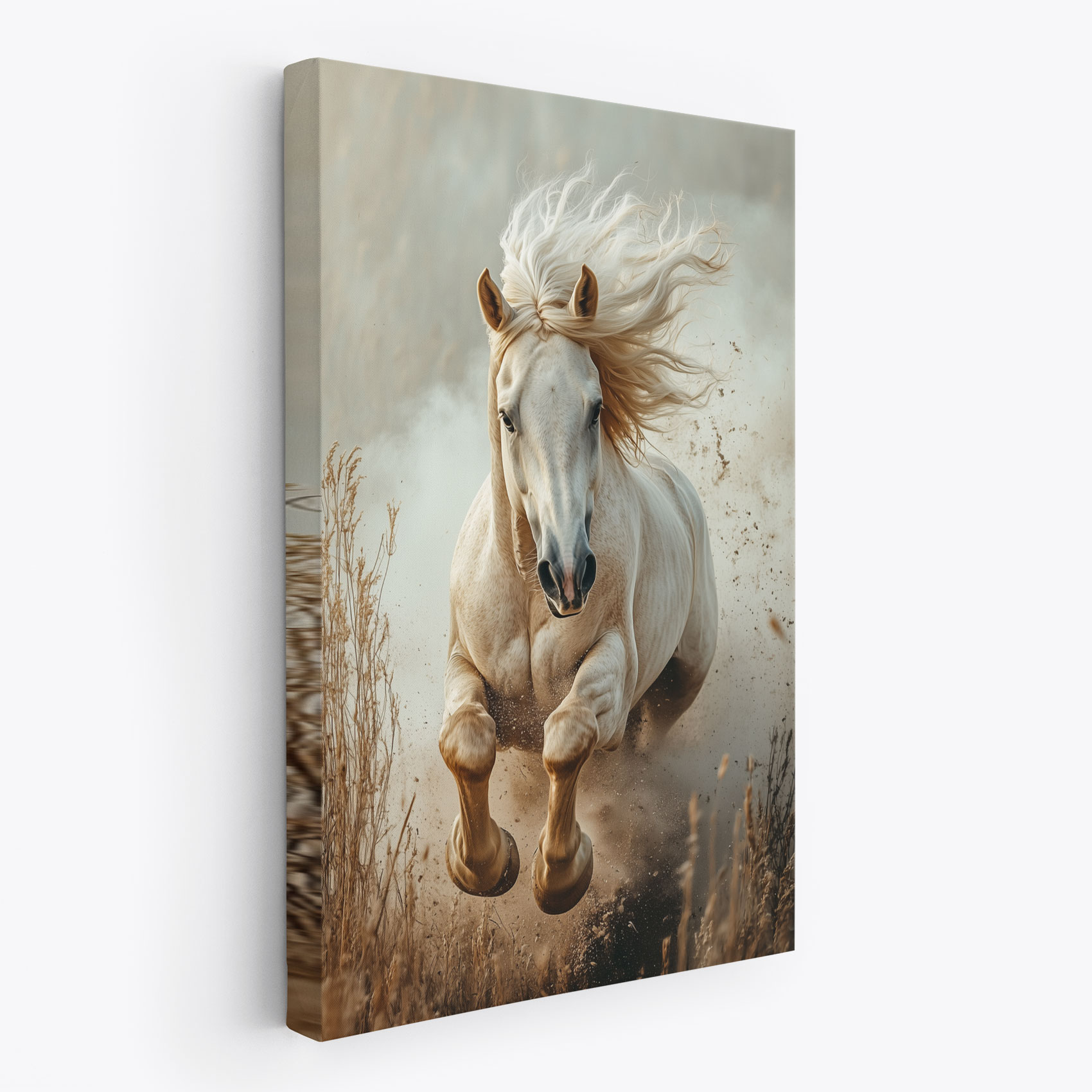 Wilde galopperende witte paard