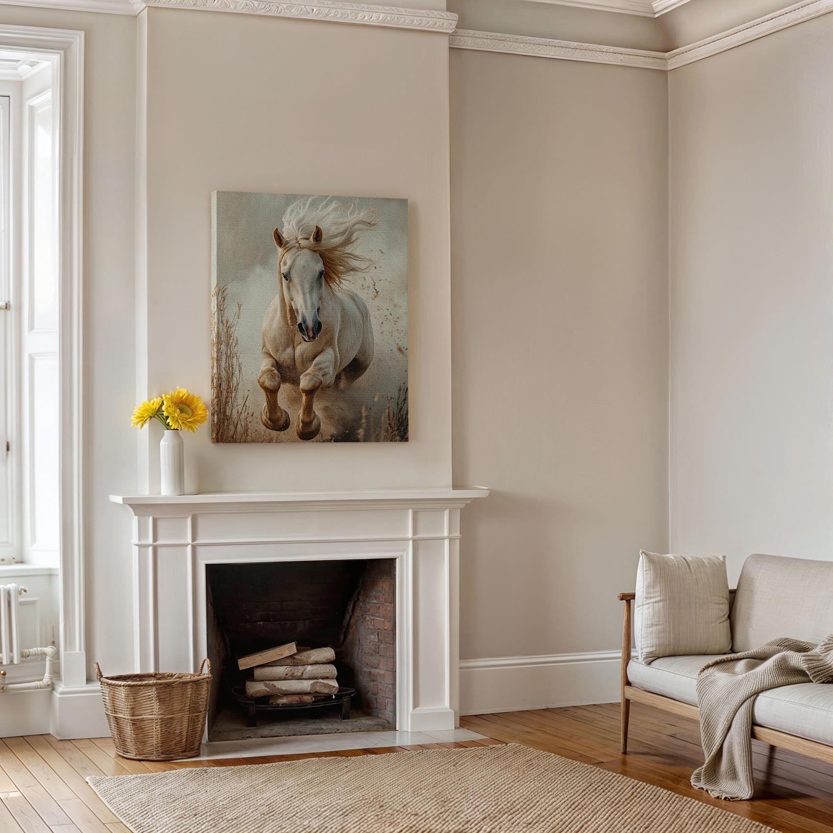 Wilde galopperende witte paard - Afbeelding 5