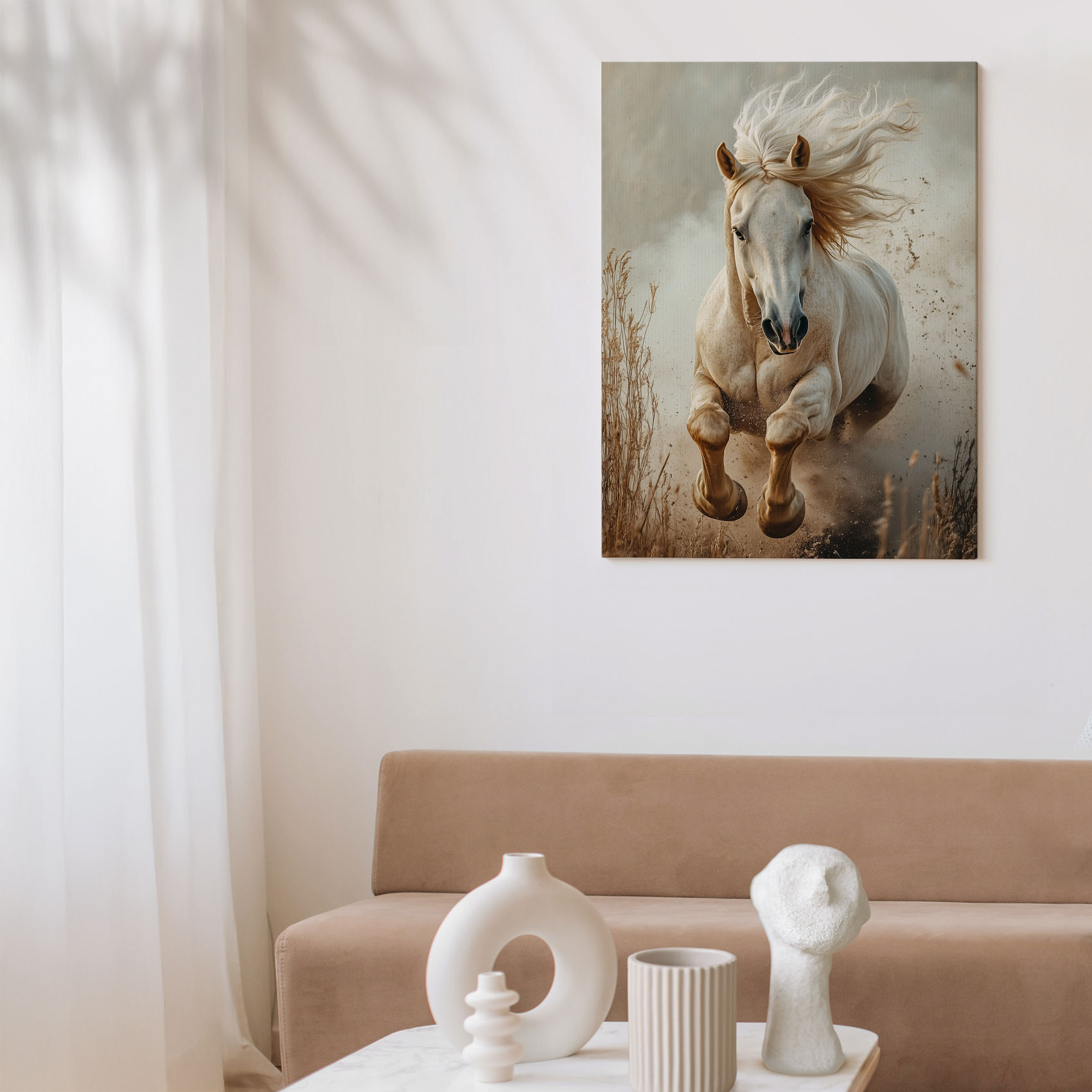 Wilde galopperende witte paard - Afbeelding 7