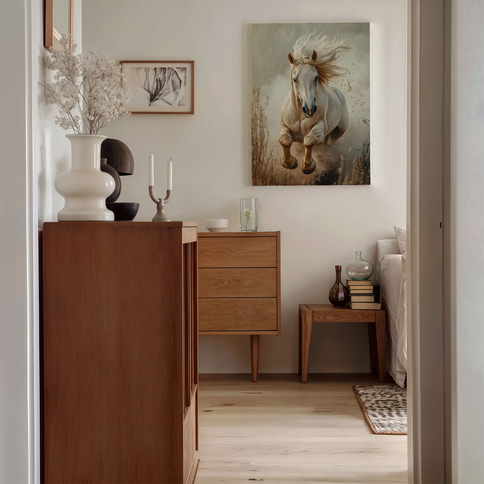 Wilde galopperende witte paard - Afbeelding 8
