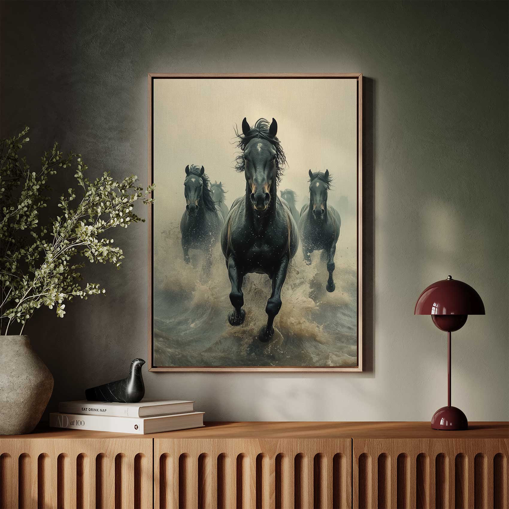 Zwarte paarden in volle galop - Afbeelding 3