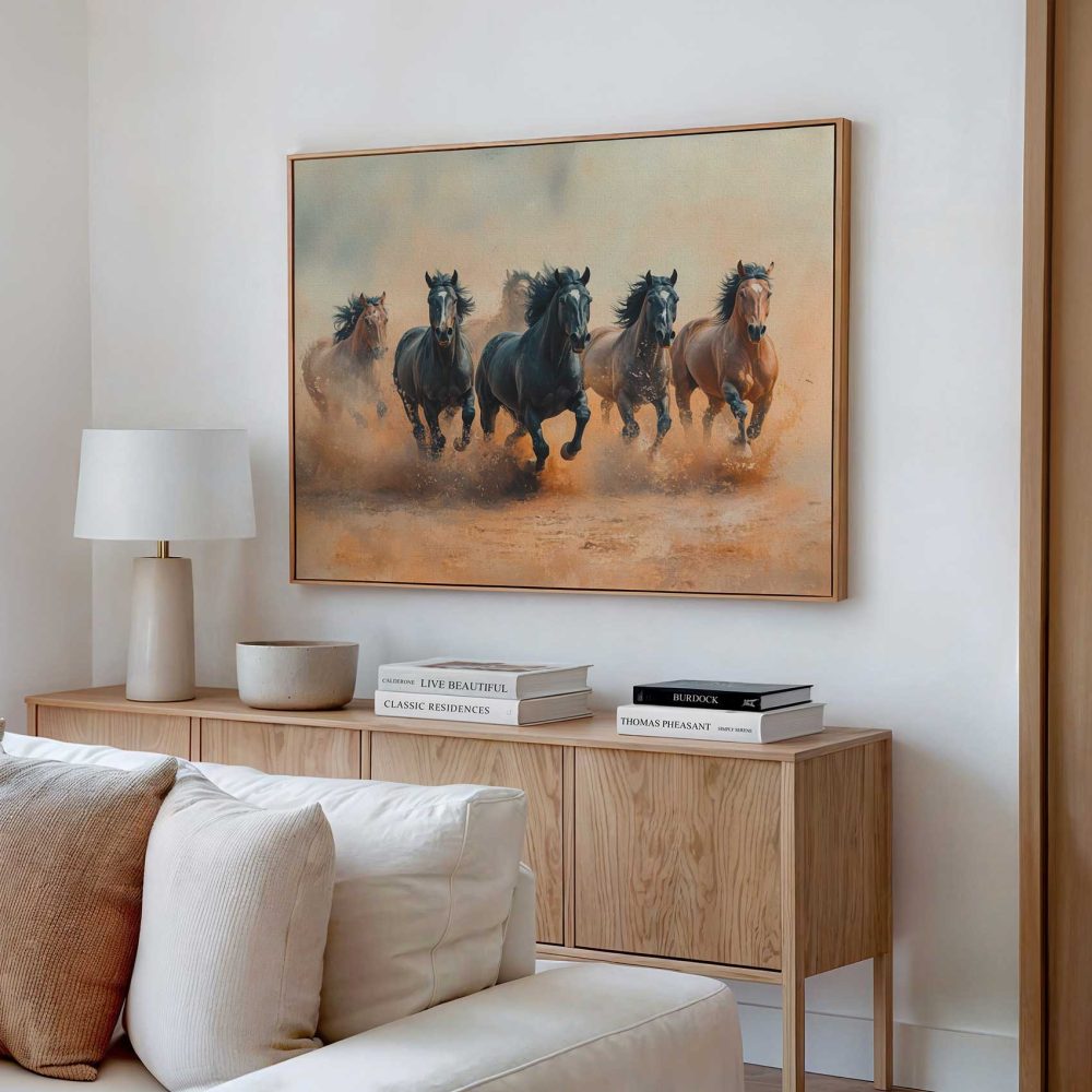 Alternative view of Vrij galopperende woestijnpaarden