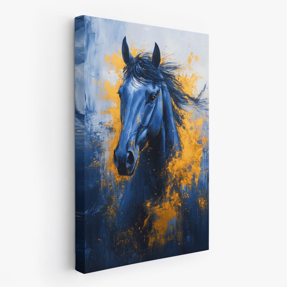 Blauw Paard met Oranje Vlekken