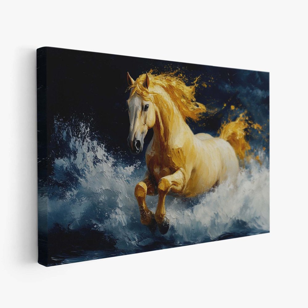 Gouden paard in volle galop