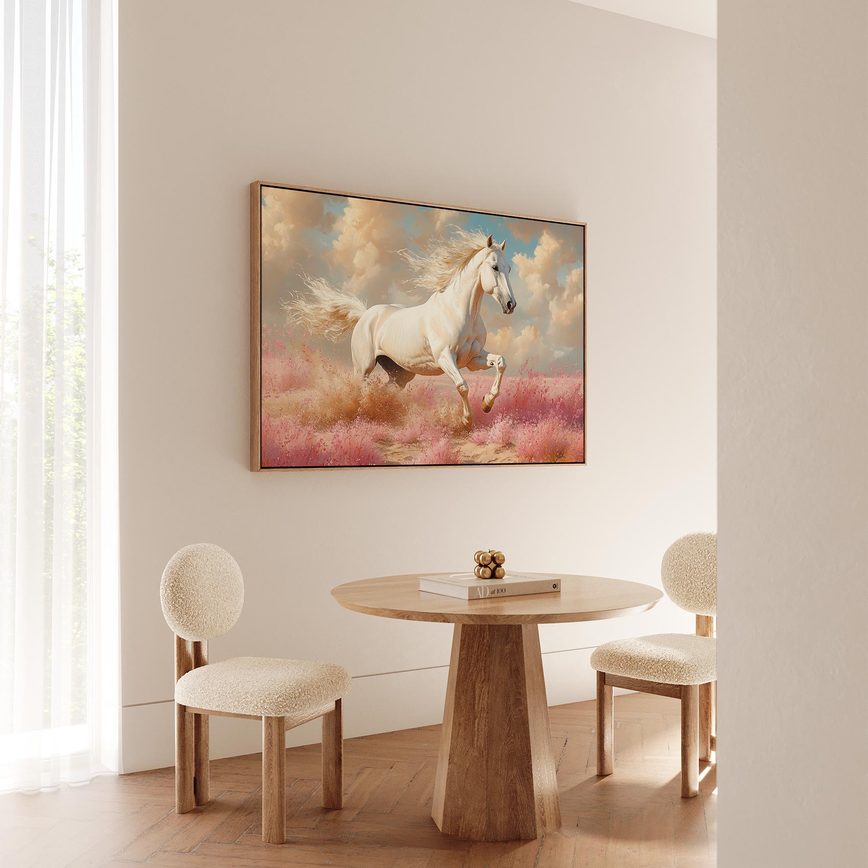 Wit paard in roze bloemen - Afbeelding 5