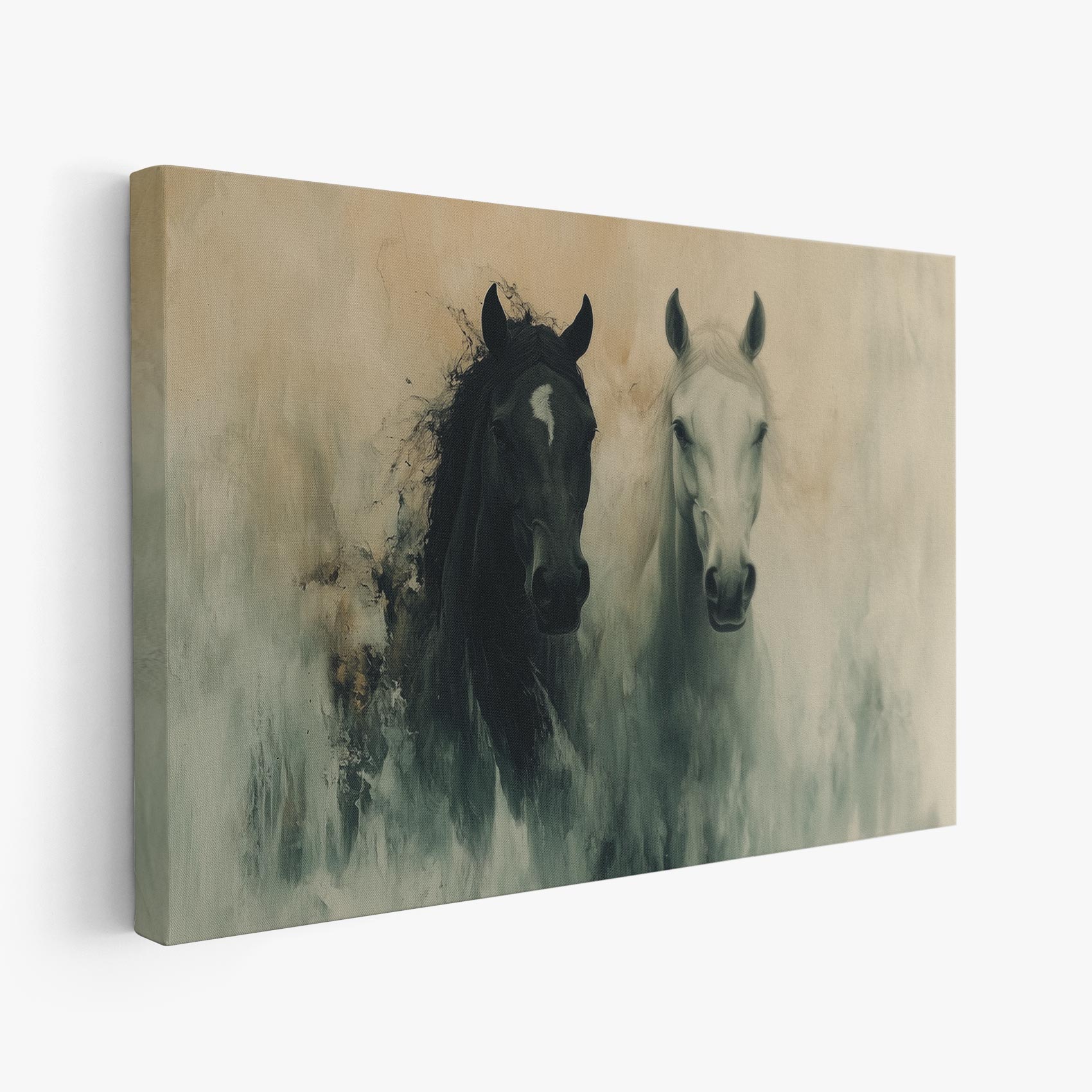 Zwart-witte paarden in harmonie