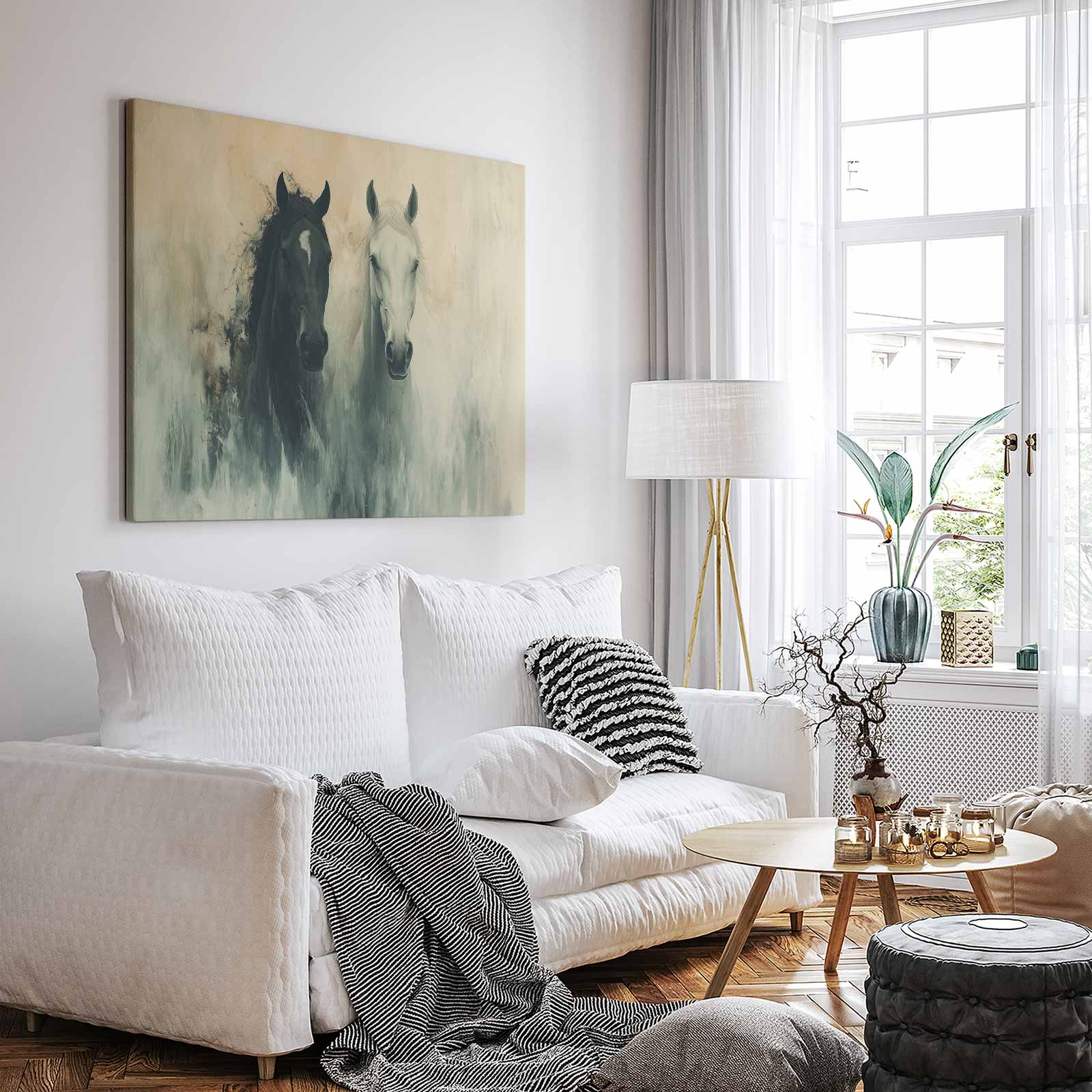Zwart-witte paarden in harmonie - Afbeelding 3