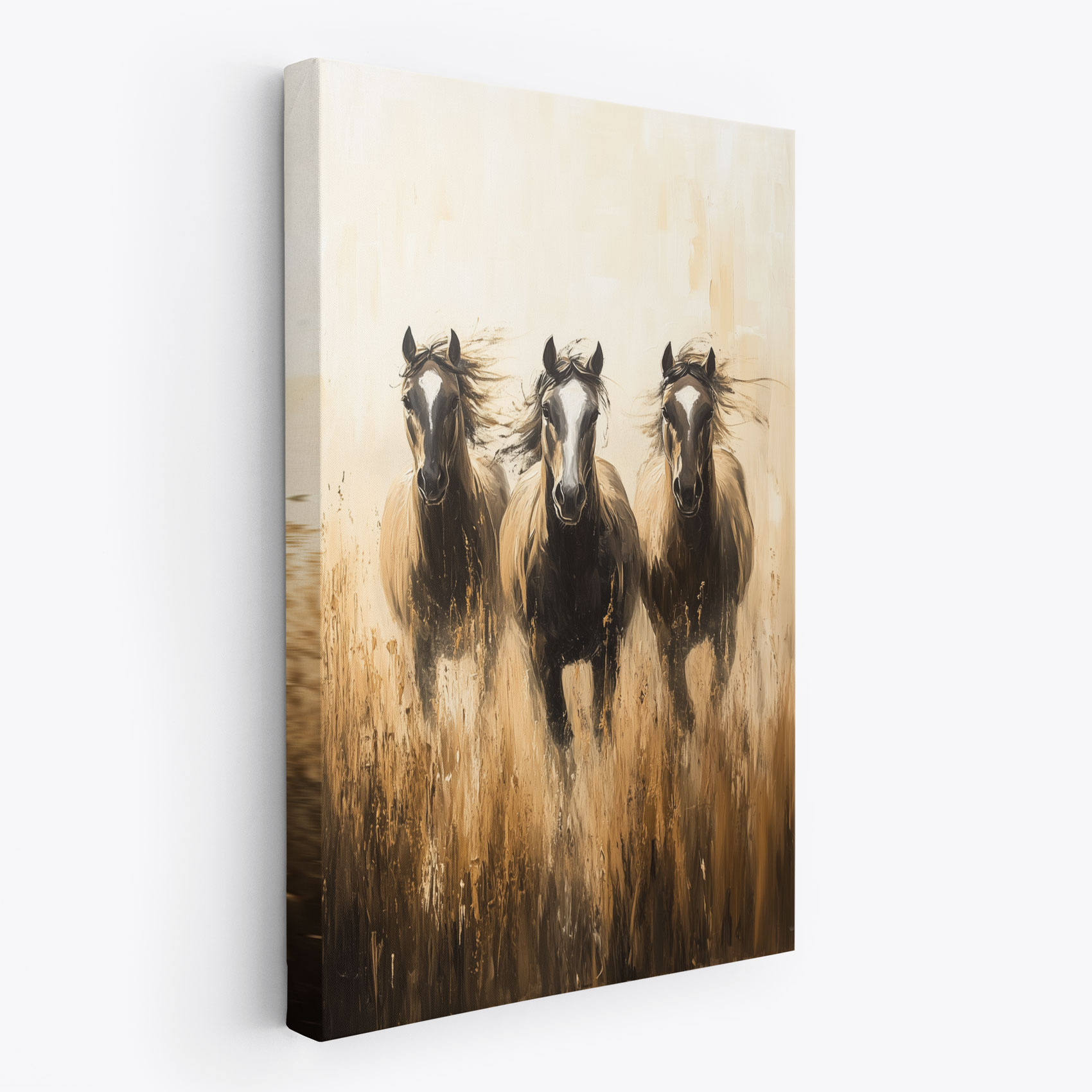 Galloperende paarden in natuur