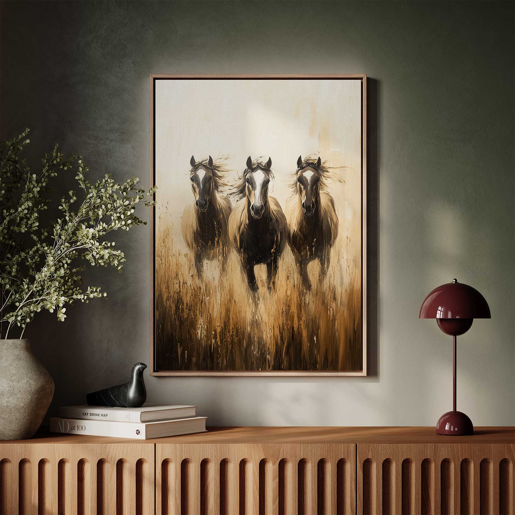 Galloperende paarden in natuur - Afbeelding 3