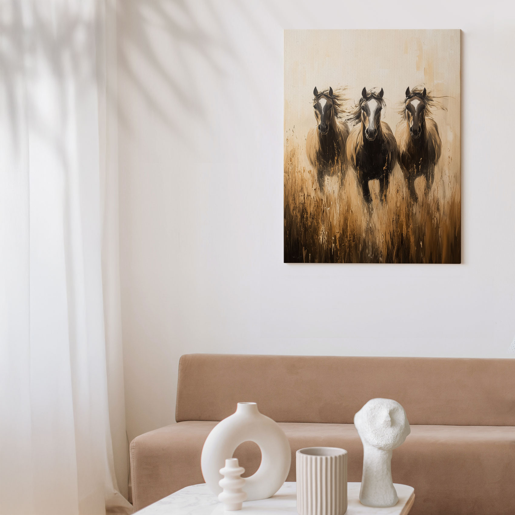 Galloperende paarden in natuur - Afbeelding 7