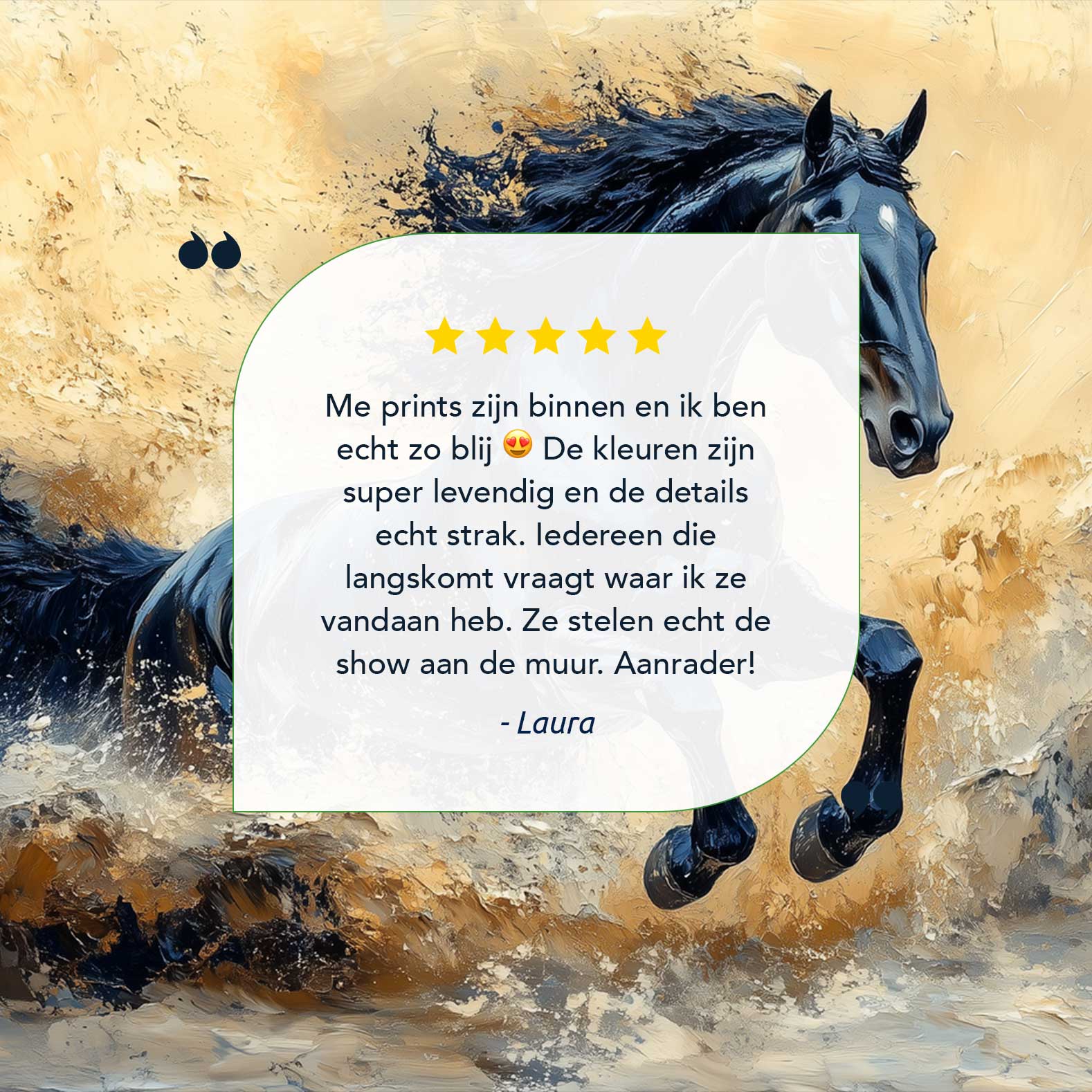 Impressionistische galopperende zwarte paard - Afbeelding 9