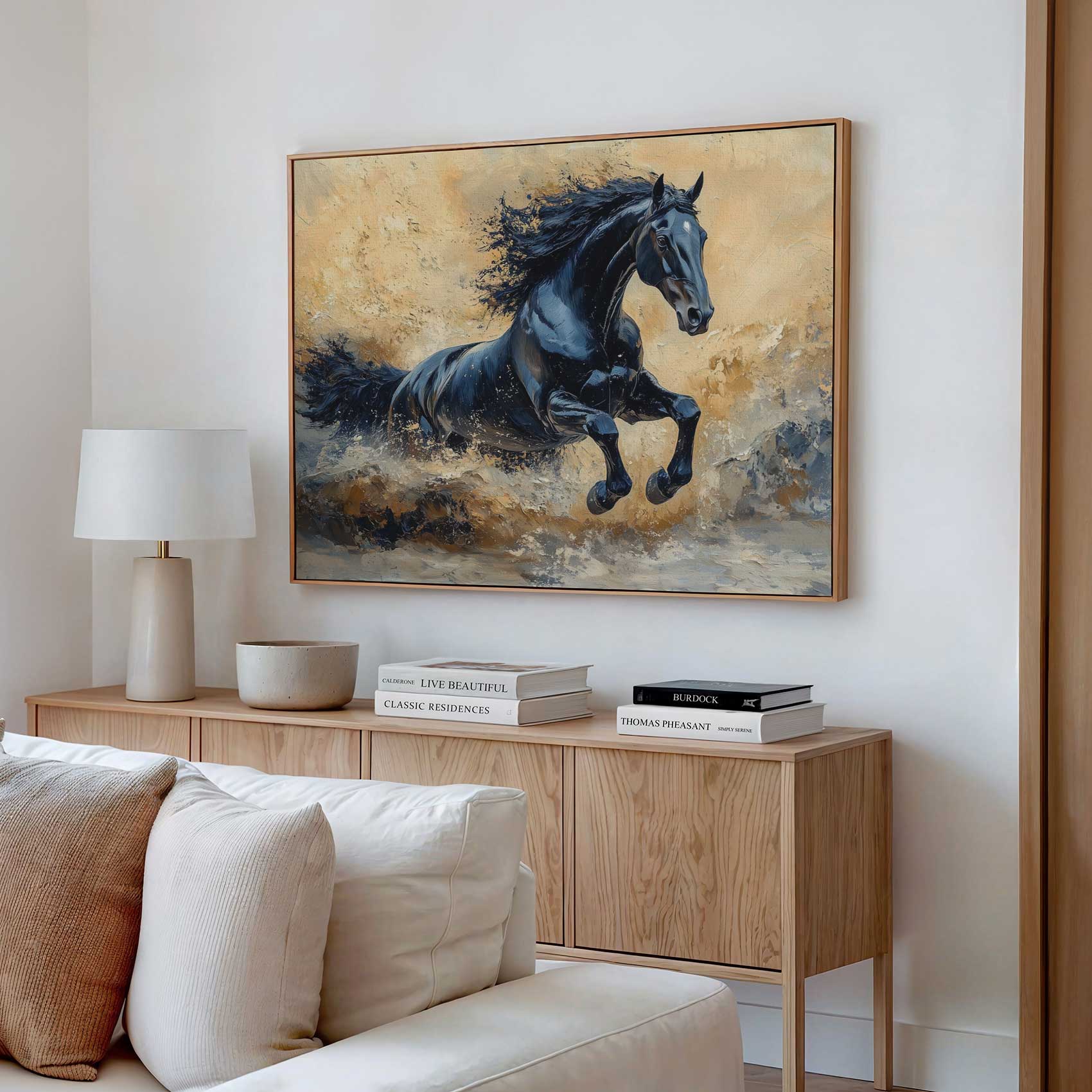 Impressionistische galopperende zwarte paard - Afbeelding 2