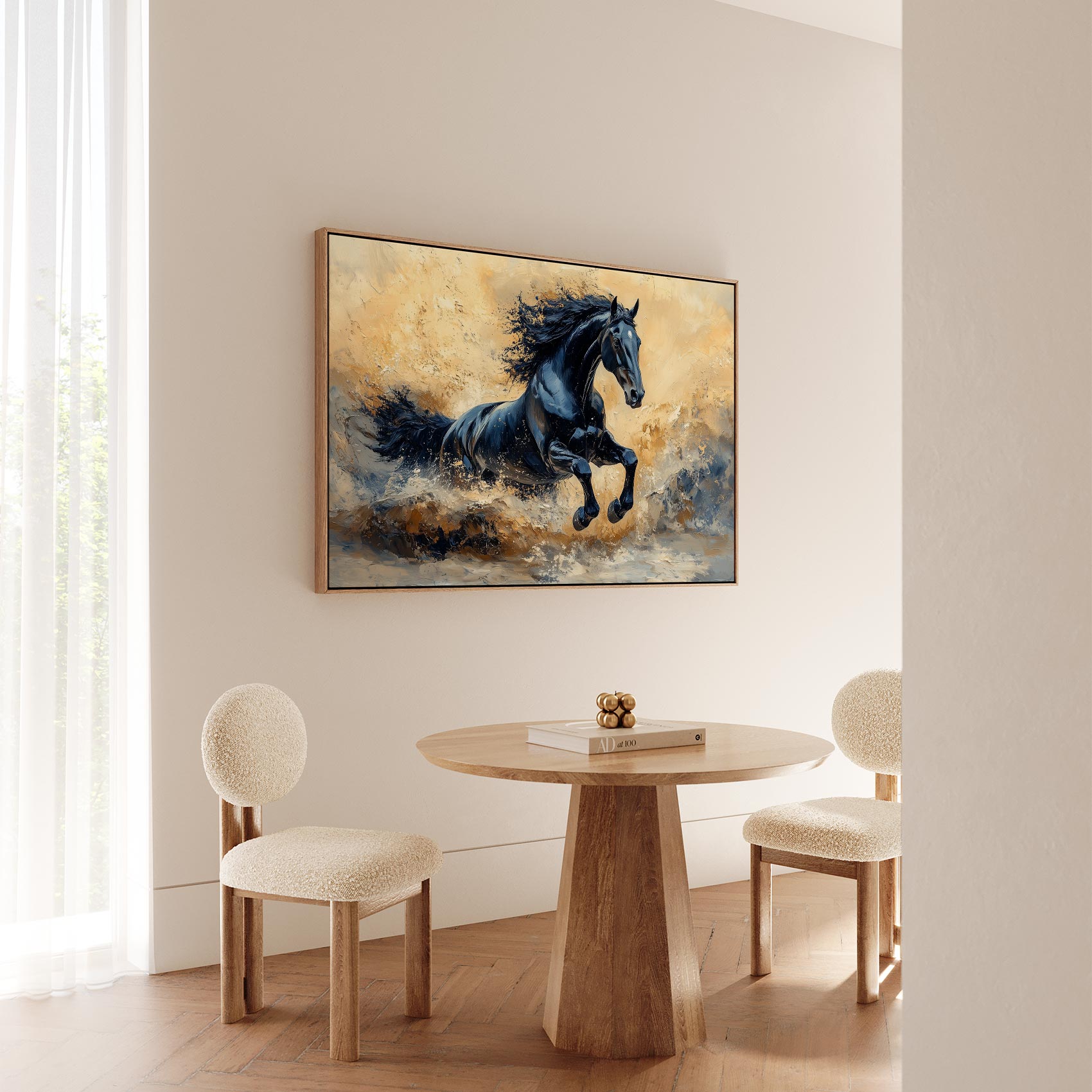 Impressionistische galopperende zwarte paard - Afbeelding 5