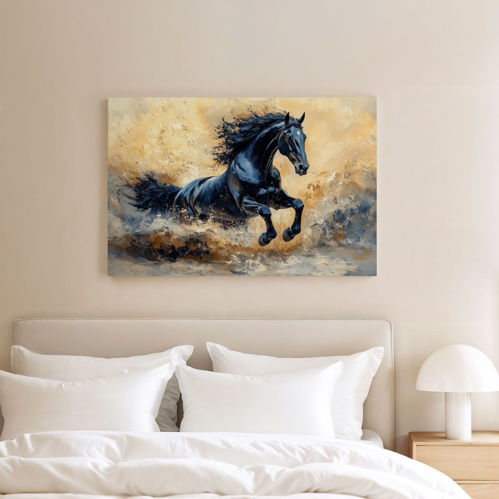 Impressionistische galopperende zwarte paard - Afbeelding 8