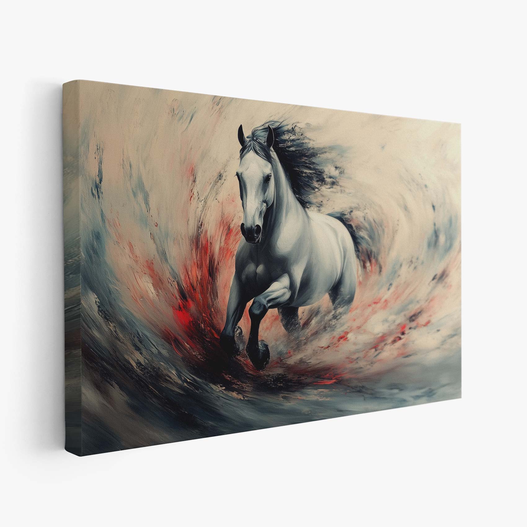 Dynamic Galloping White Horse