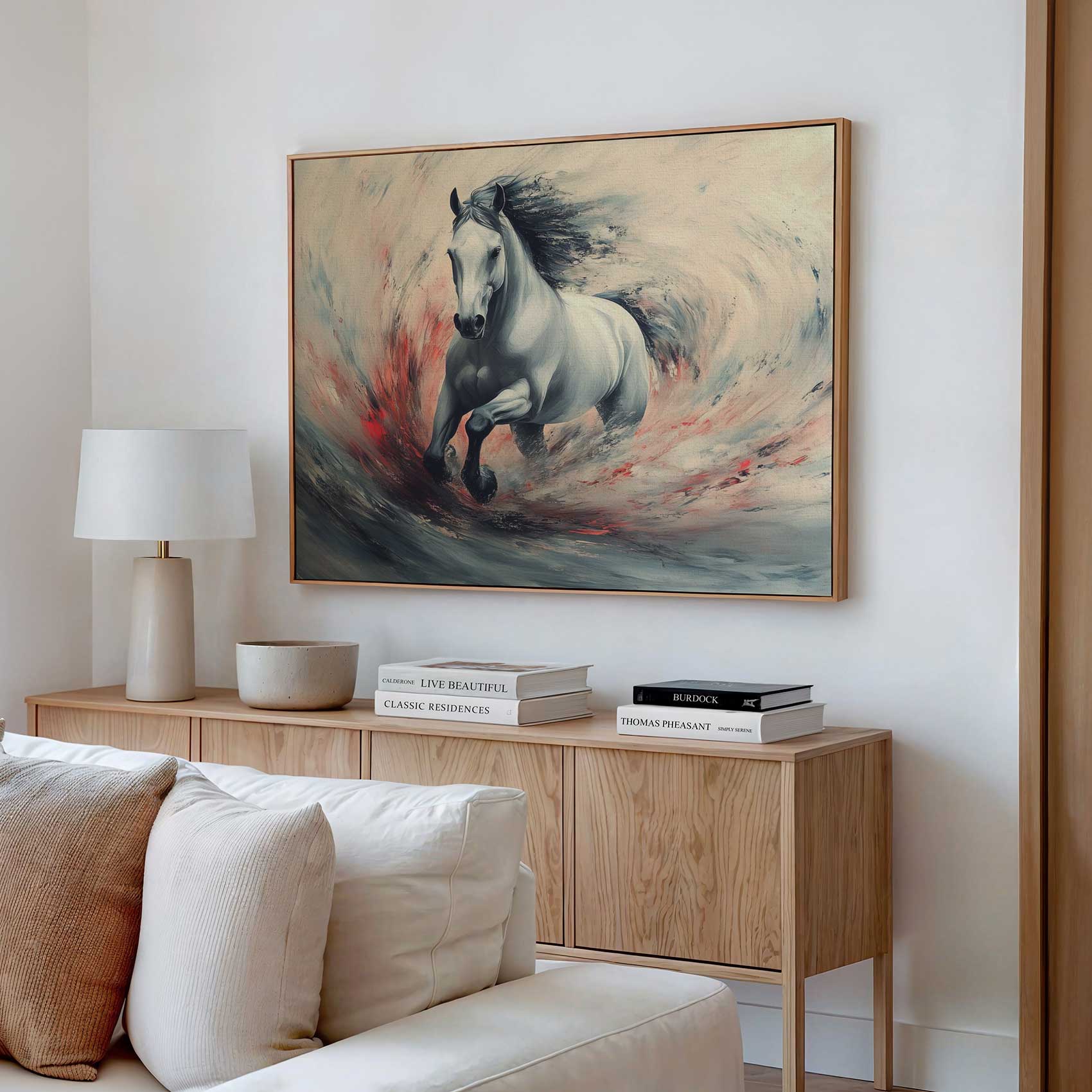 Dynamic Galloping White Horse - Afbeelding 2