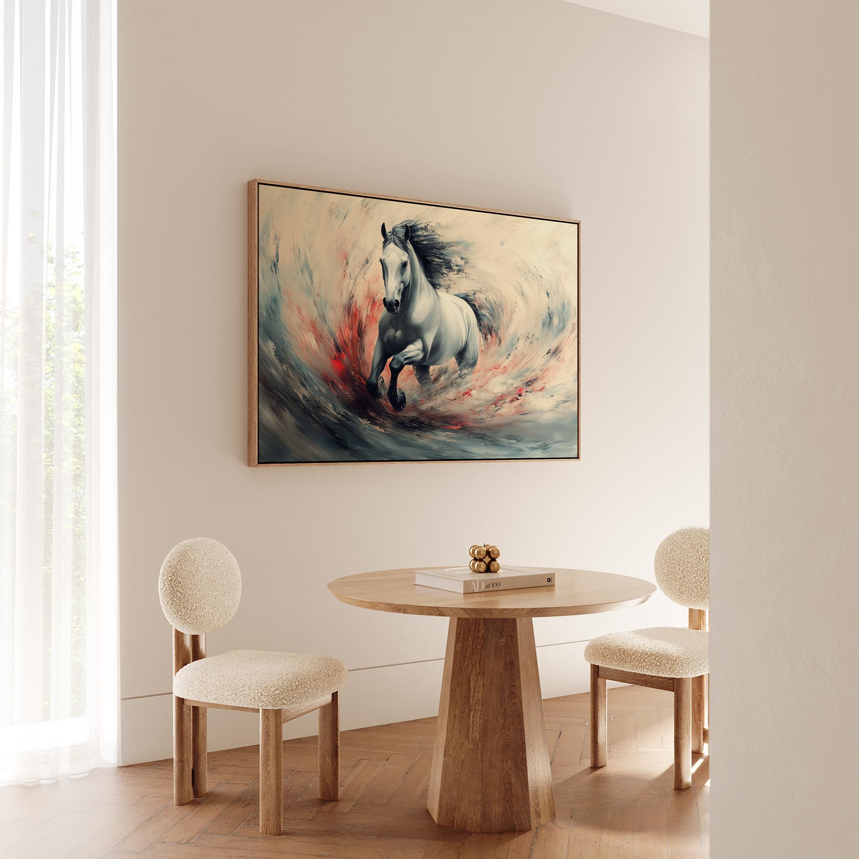 Dynamic Galloping White Horse - Afbeelding 5