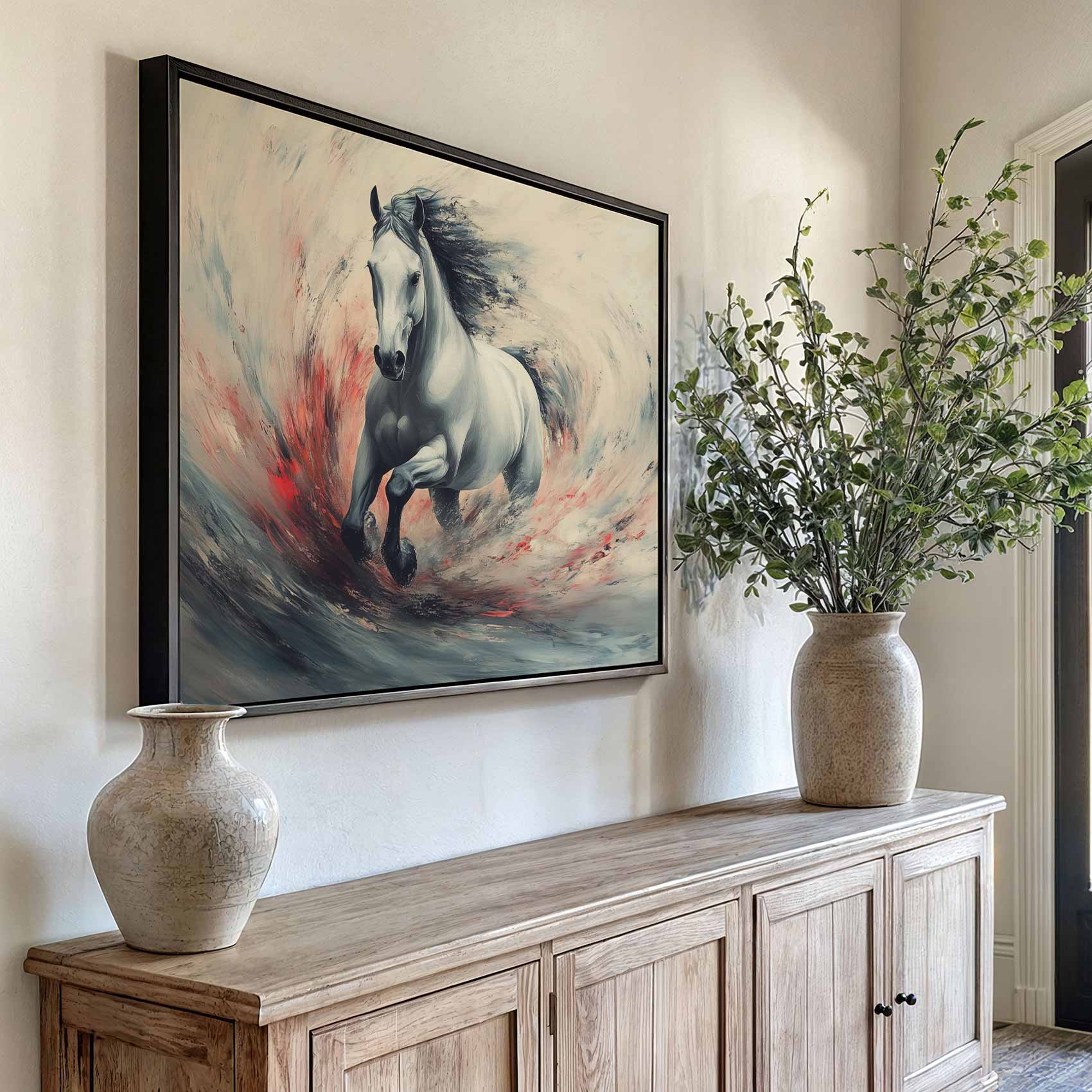 Dynamic Galloping White Horse - Afbeelding 6