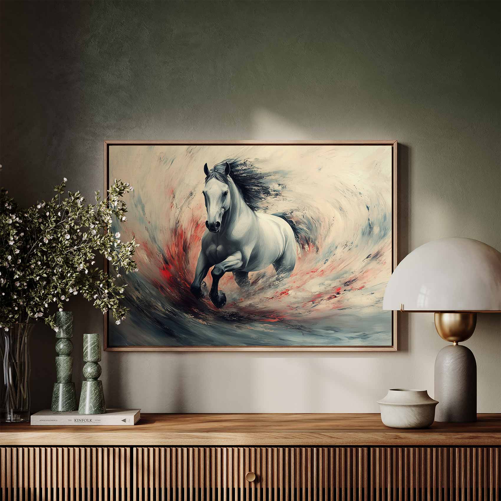 Dynamic Galloping White Horse - Afbeelding 7