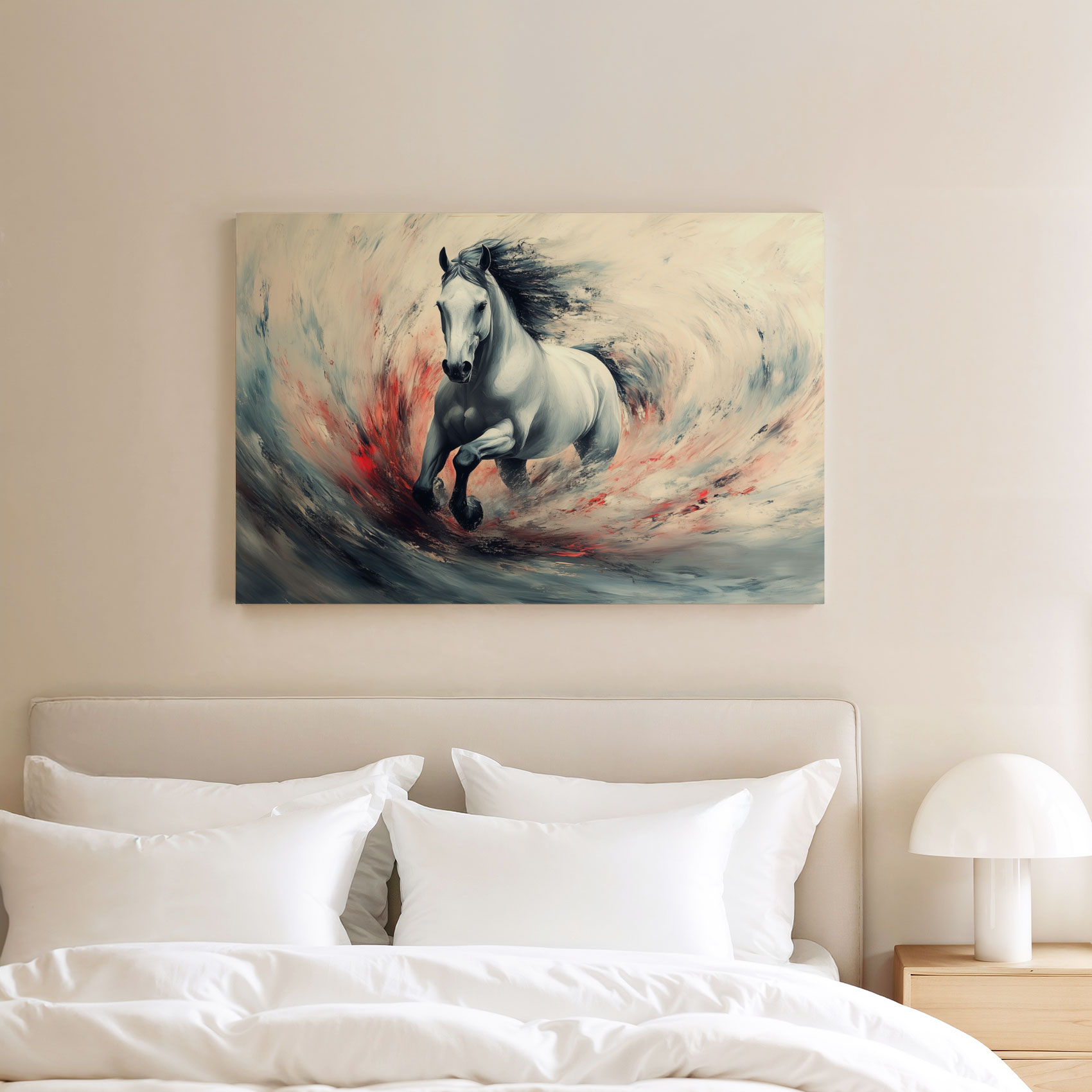 Dynamic Galloping White Horse - Afbeelding 8