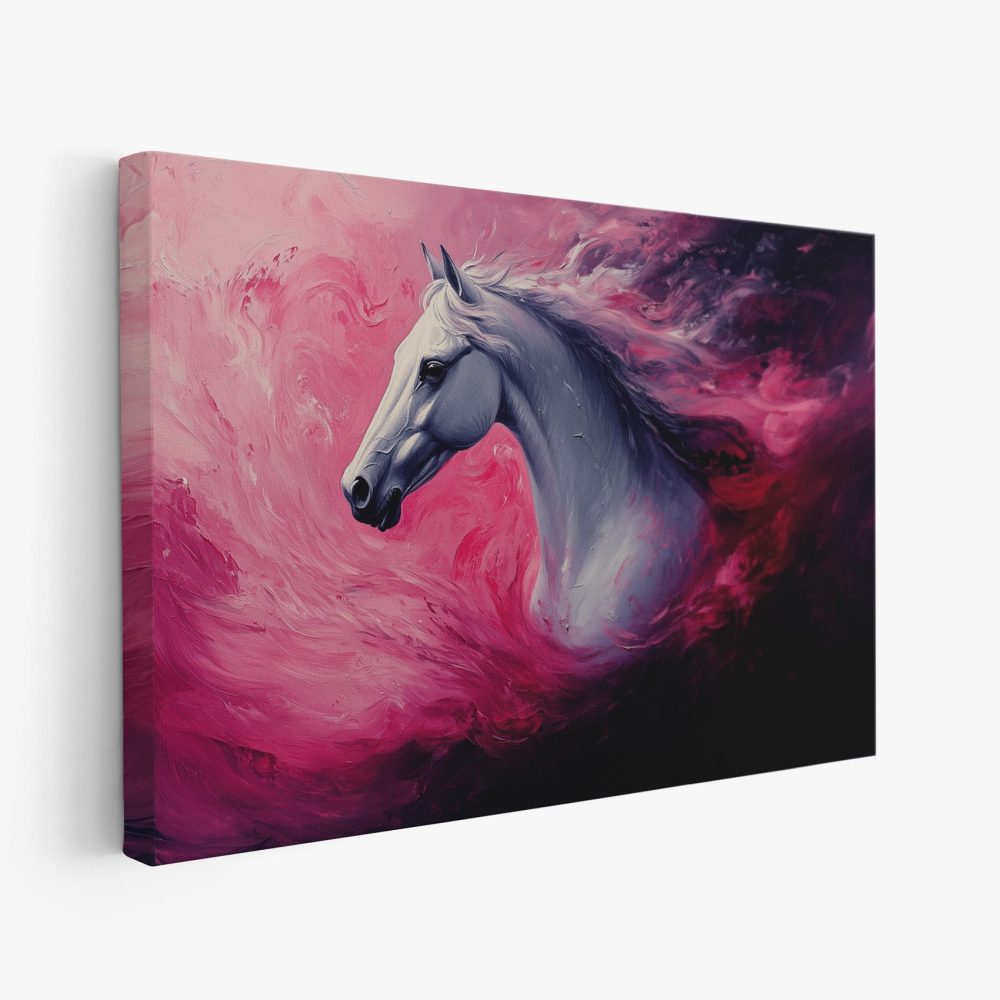 Abstract Wit Paard Schilderij