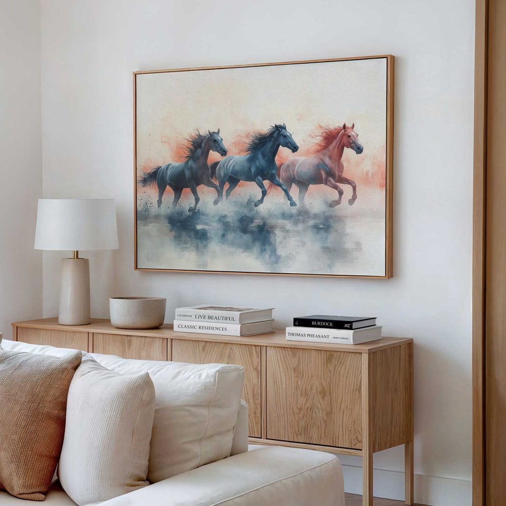 Alternative view of Blauwe paarden in volle vaart