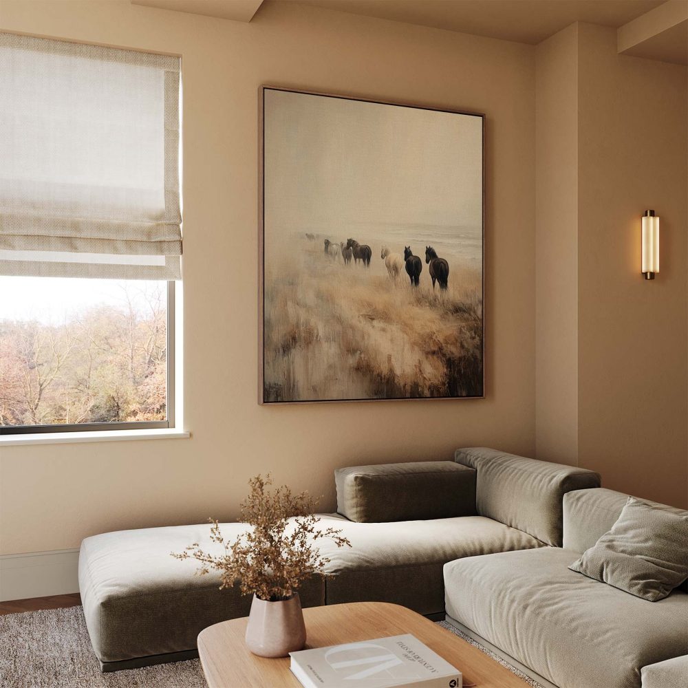 Alternative view of Impressionistische paarden aan zee