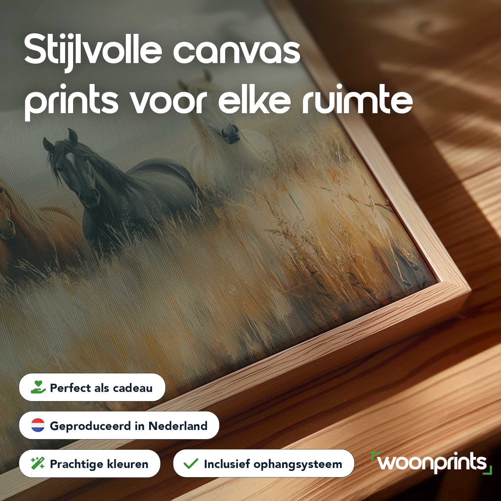 Vredige paarden in gouden gras - Afbeelding 4
