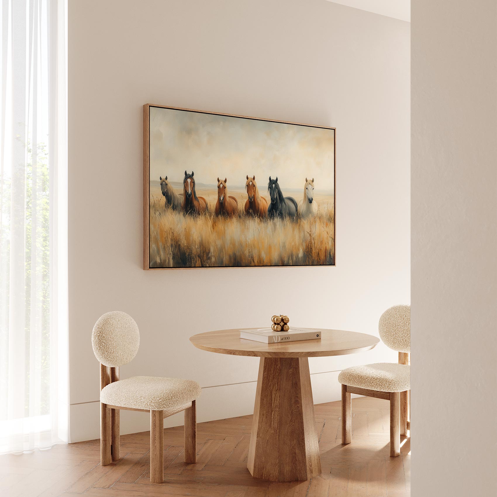 Vredige paarden in gouden gras - Afbeelding 5