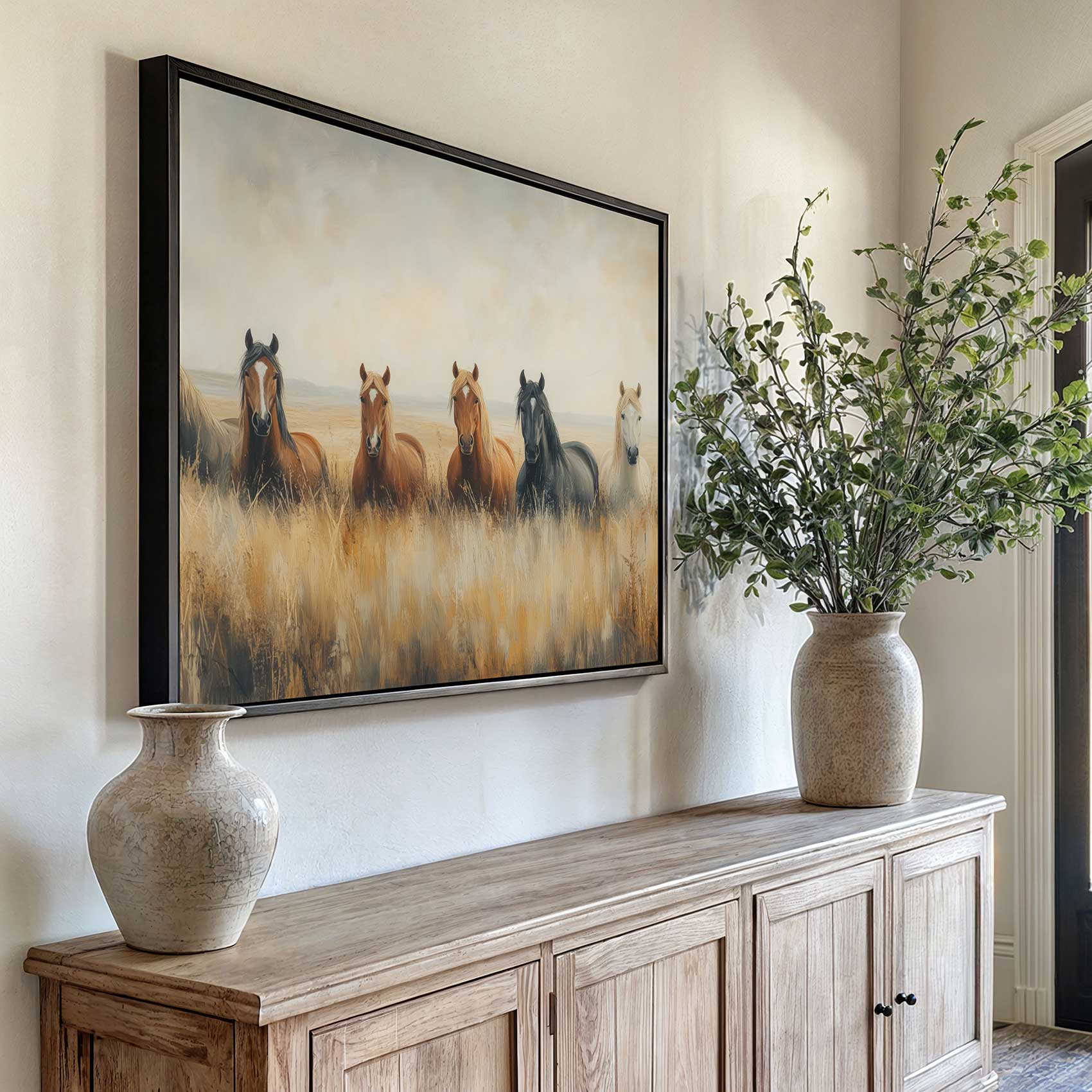 Vredige paarden in gouden gras - Afbeelding 6