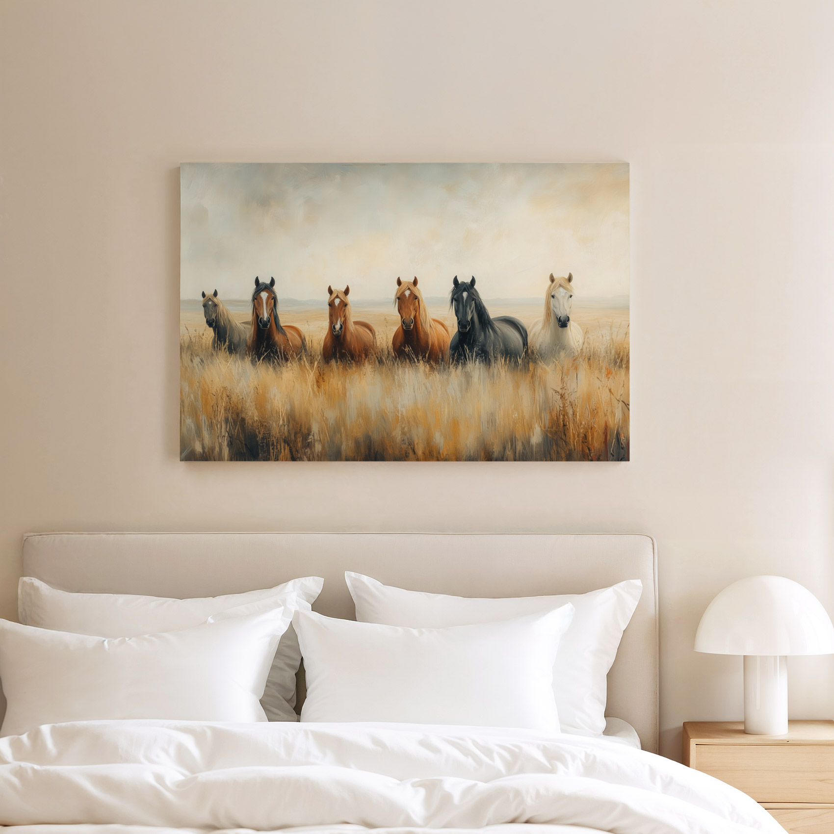 Vredige paarden in gouden gras - Afbeelding 8