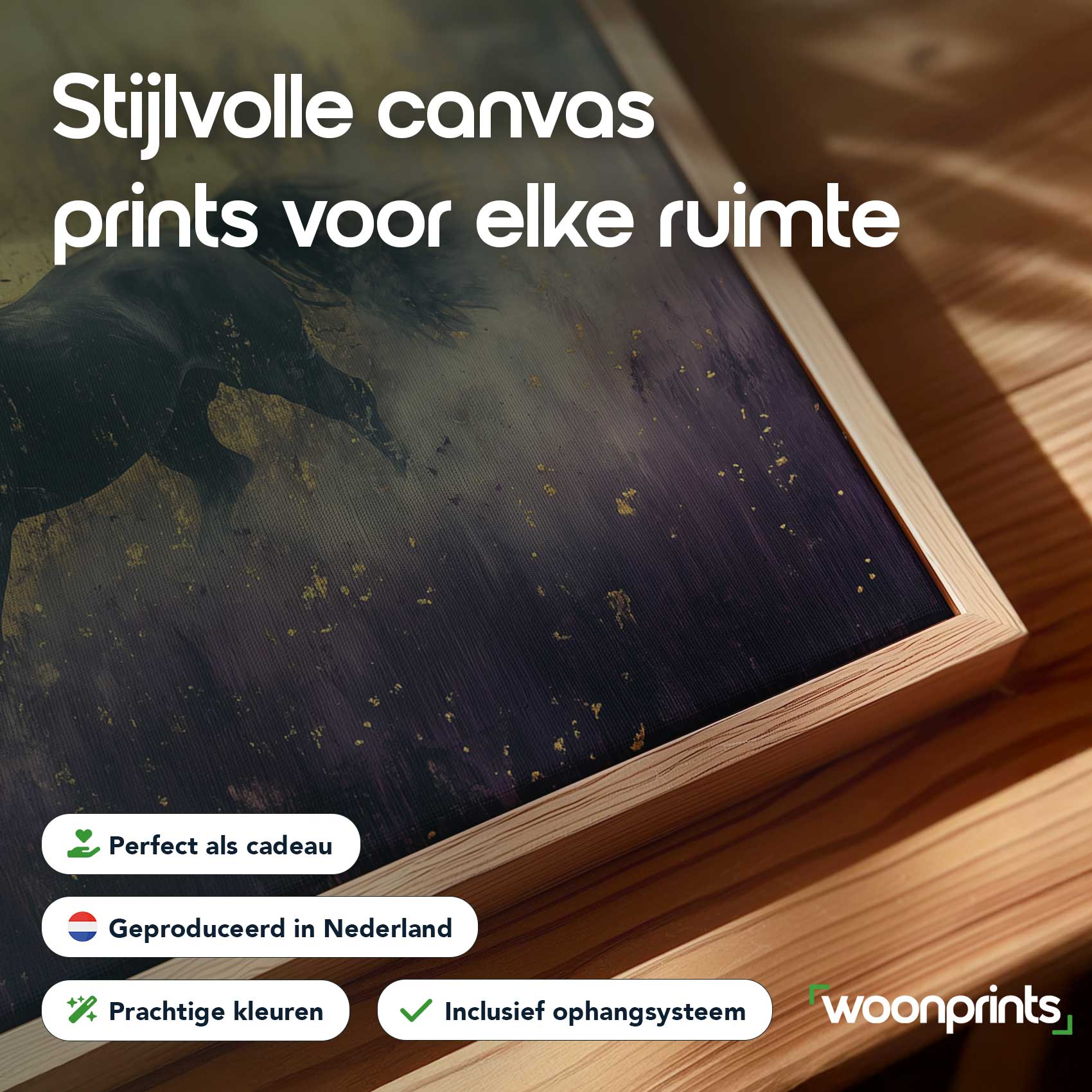 Zwart paard in paarse bloemen - Afbeelding 4