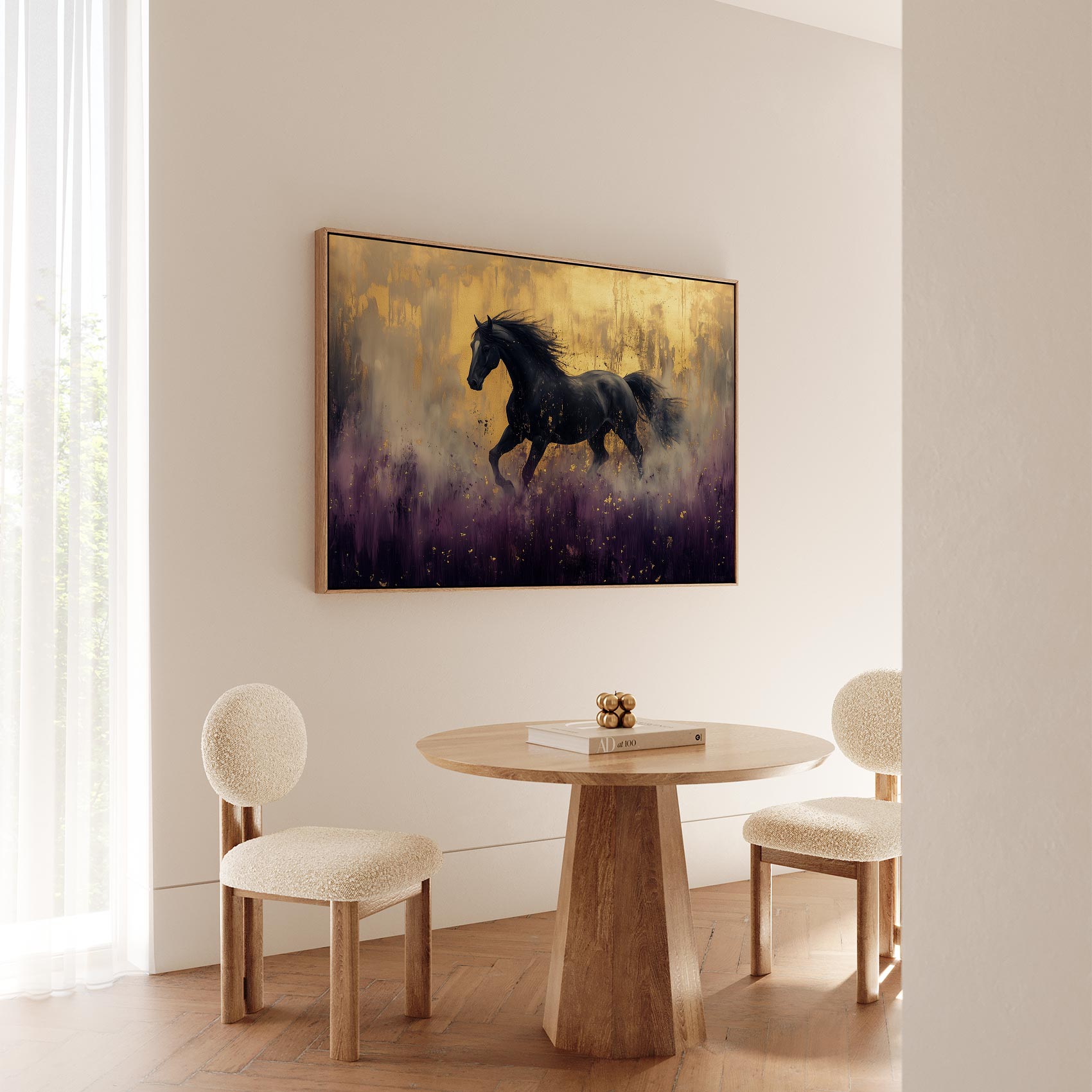 Zwart paard in paarse bloemen - Afbeelding 5