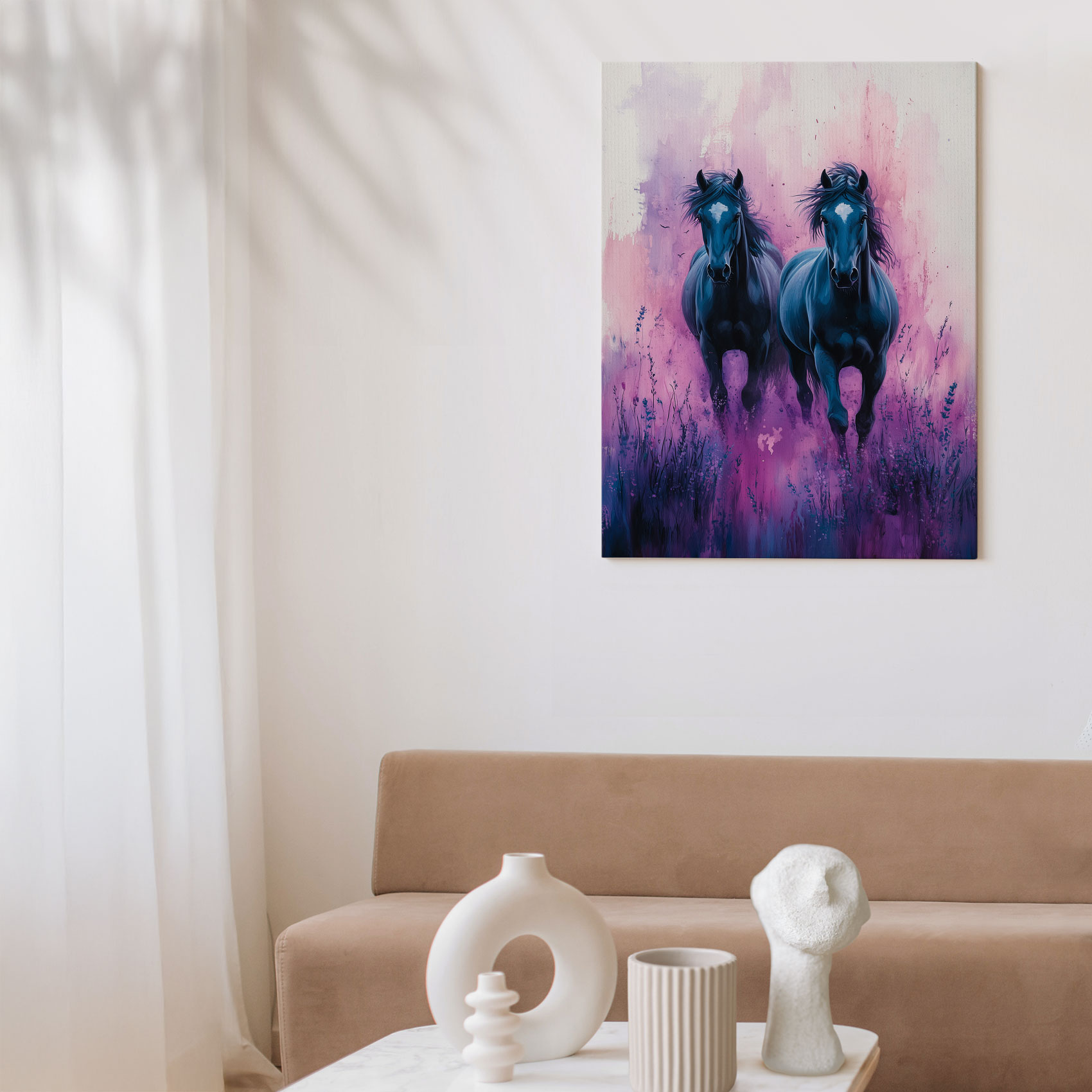 Paarden in paarse bloemenveld - Afbeelding 7